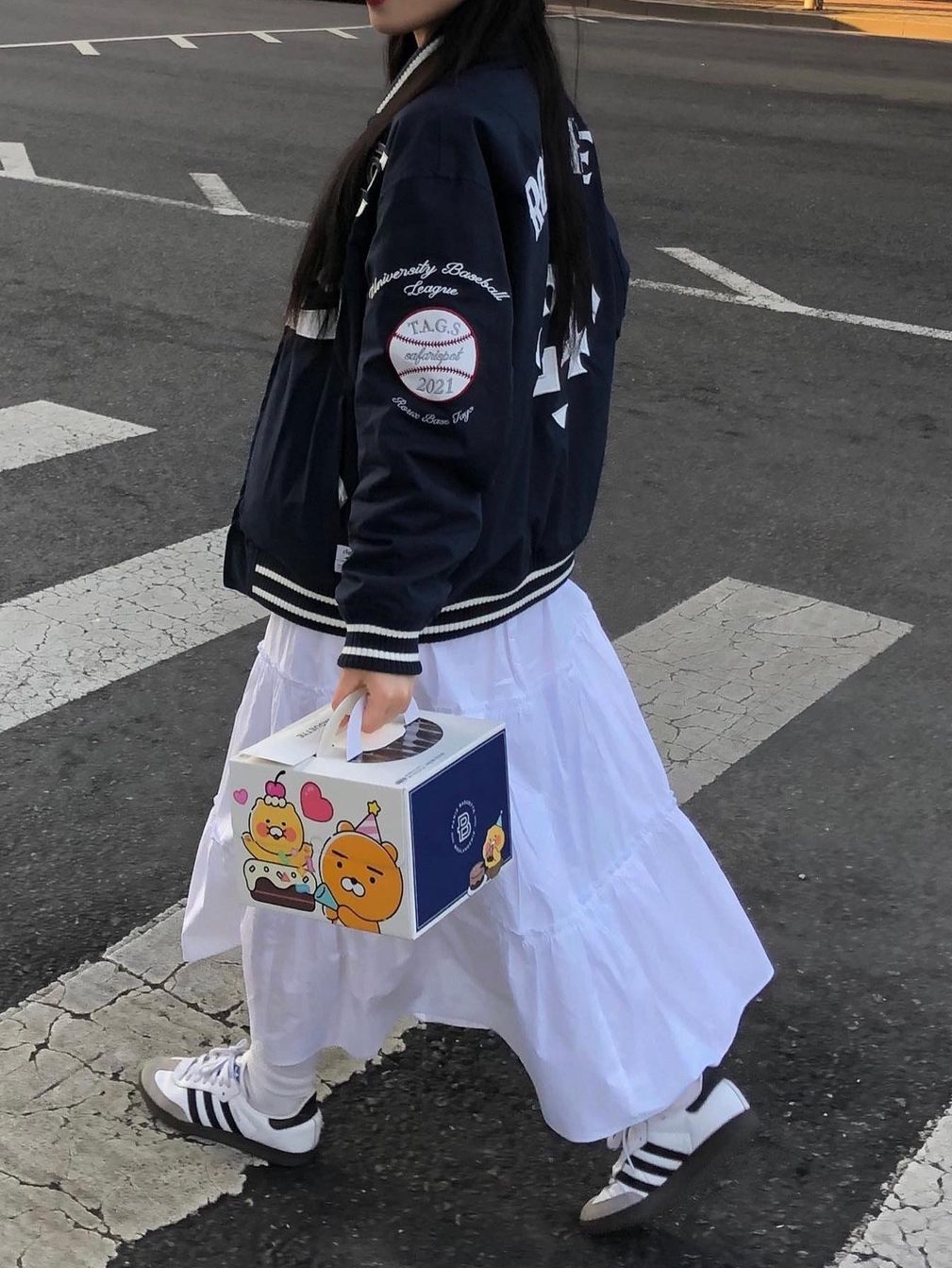 Safarispot Roux Base Uniform Team Reversible Varsity Navy 착용 스타일