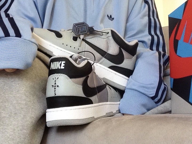 Nike x Travis Scott Mac Attack SP Light Smoke Grey, Adidas Beckenbauer Track Top Ambient Sky - KR Sizing 착용 스타일 - 2