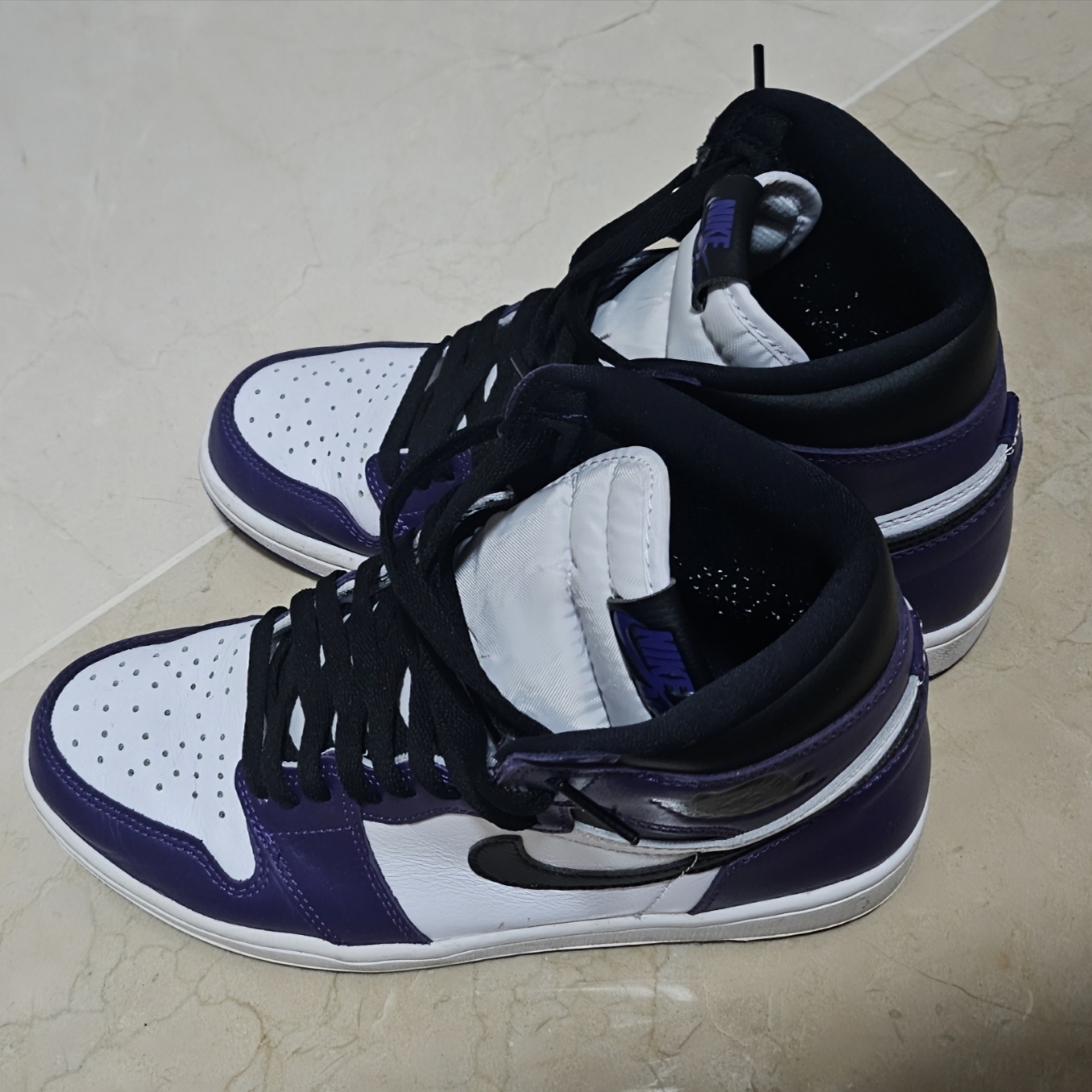 Jordan 1 Retro High OG Bloodline, Jordan 1 Retro High OG Court Purple 2020 착용 스타일 - 2