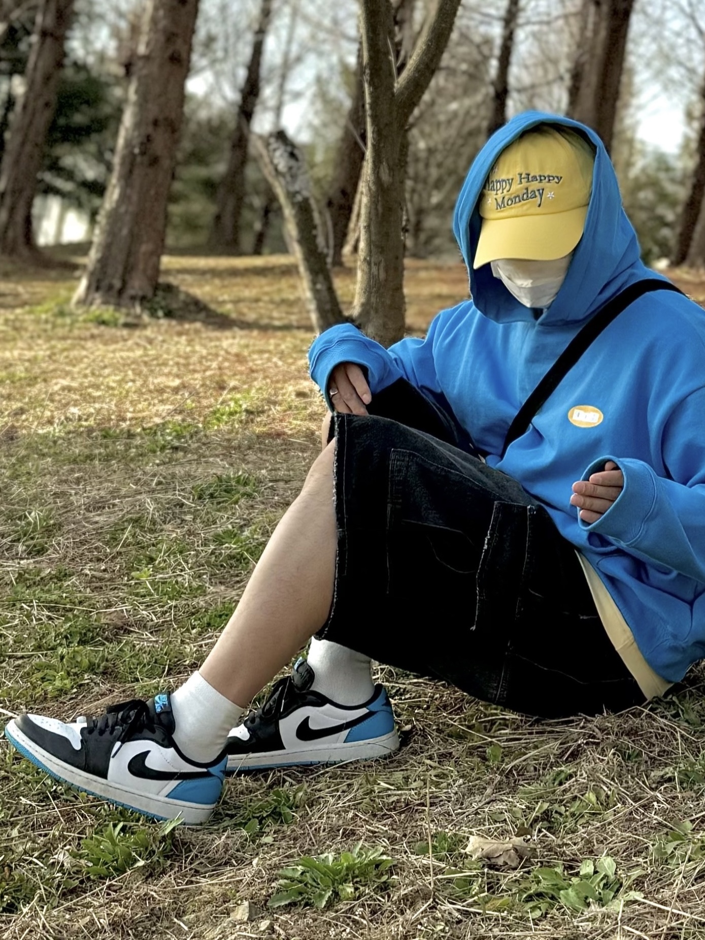 Nike Dunk Low Retro Summit White Industrial Blue 착용 스타일 - 1