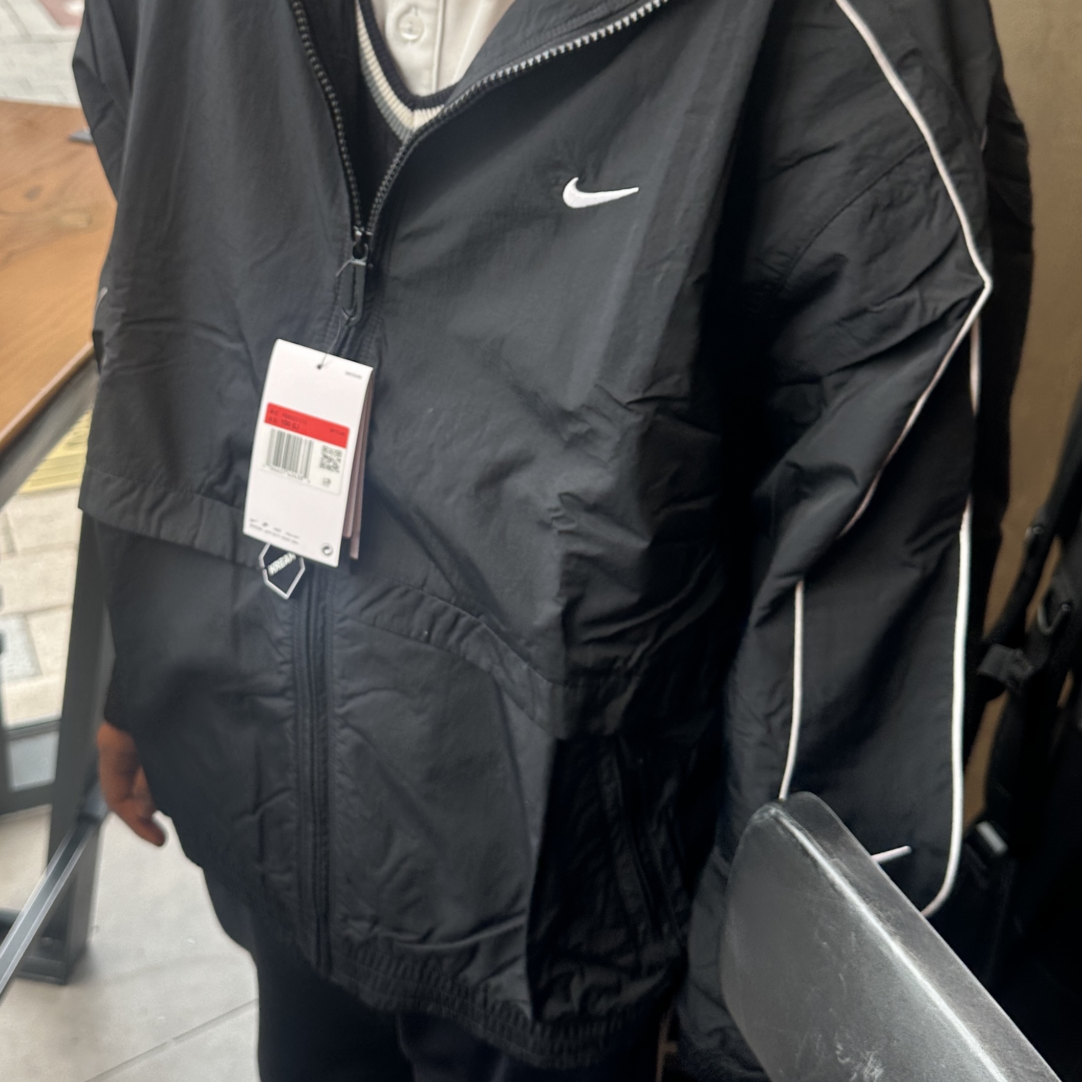 Nike NSW Solo Swoosh Woven Track Jacket Black - Asia 착용 스타일