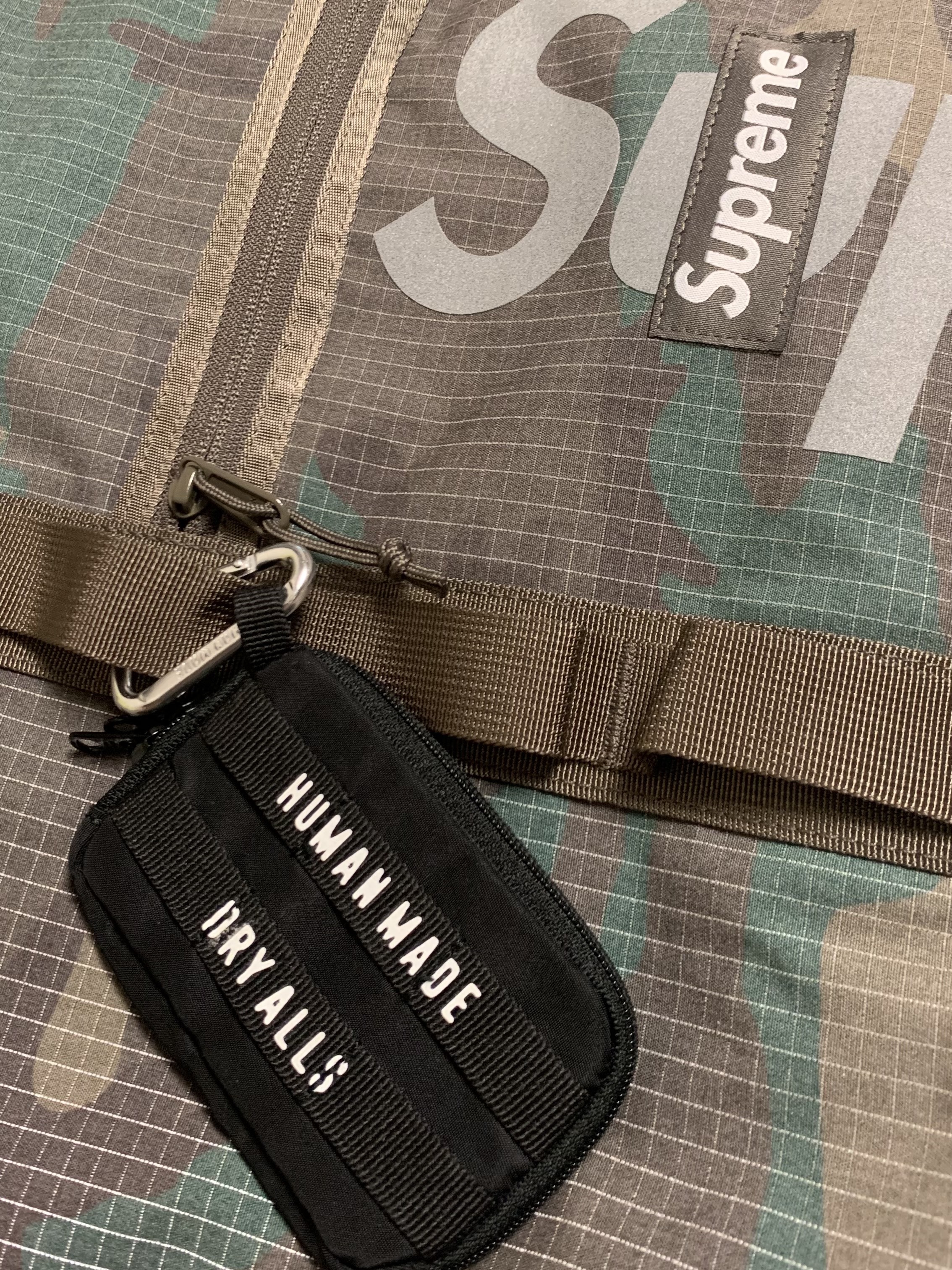 Human Made Military Card Case Black, Supreme Tote Bag Woodland Camo - 24SS 착용 스타일 - 1