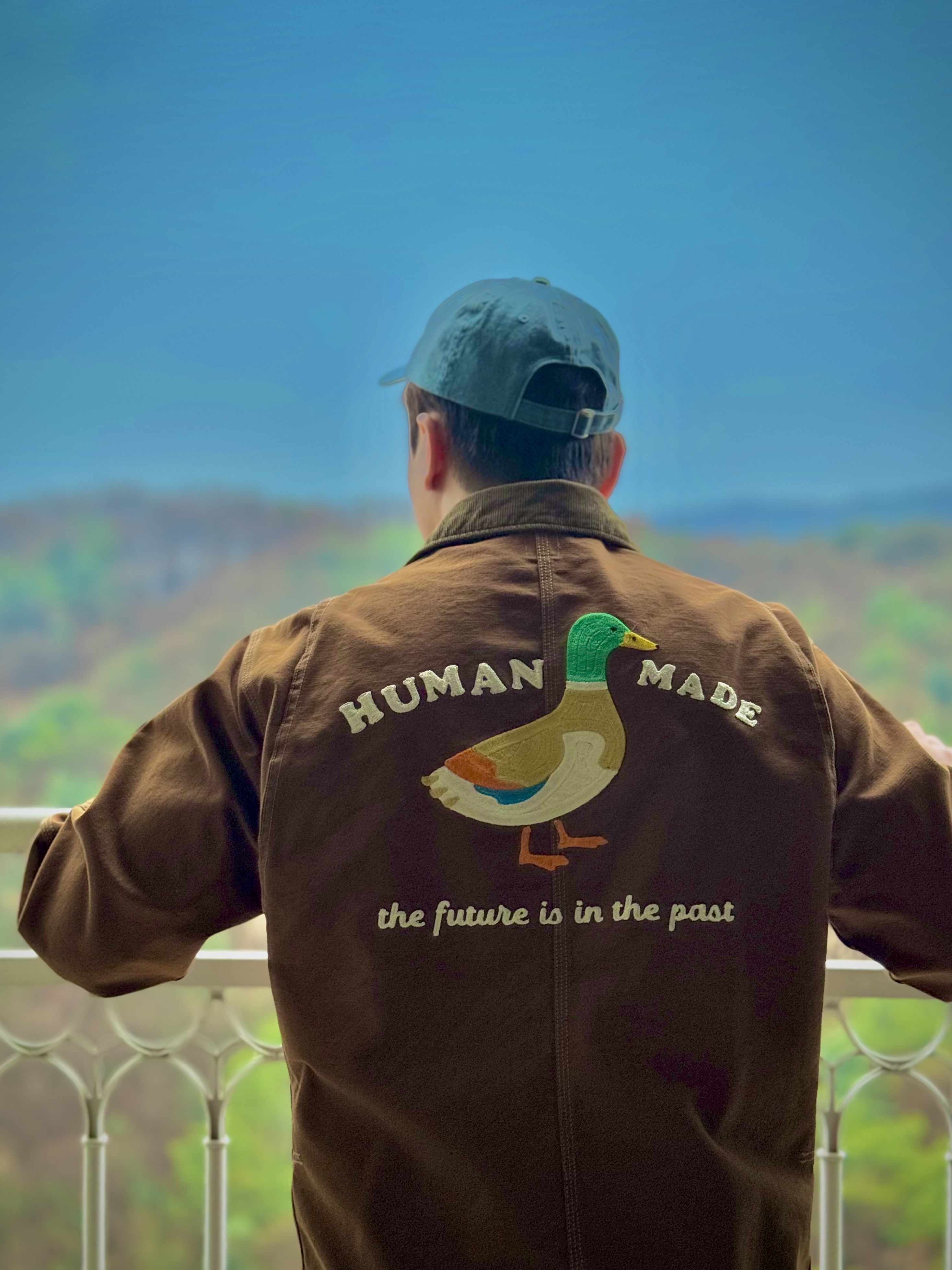 Human Made Duck Coverall Jacket Brown 착용 스타일