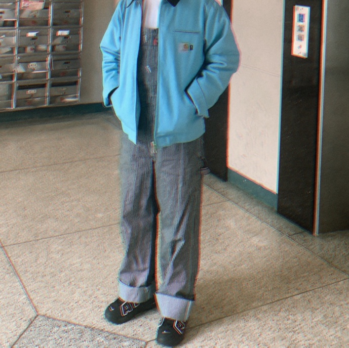 Carhartt WIP x IAB Studio OG Detroit Jacket Milky Blue, (GS) Nike Air More Uptempo Black White 2020 착용 스타일 - 2