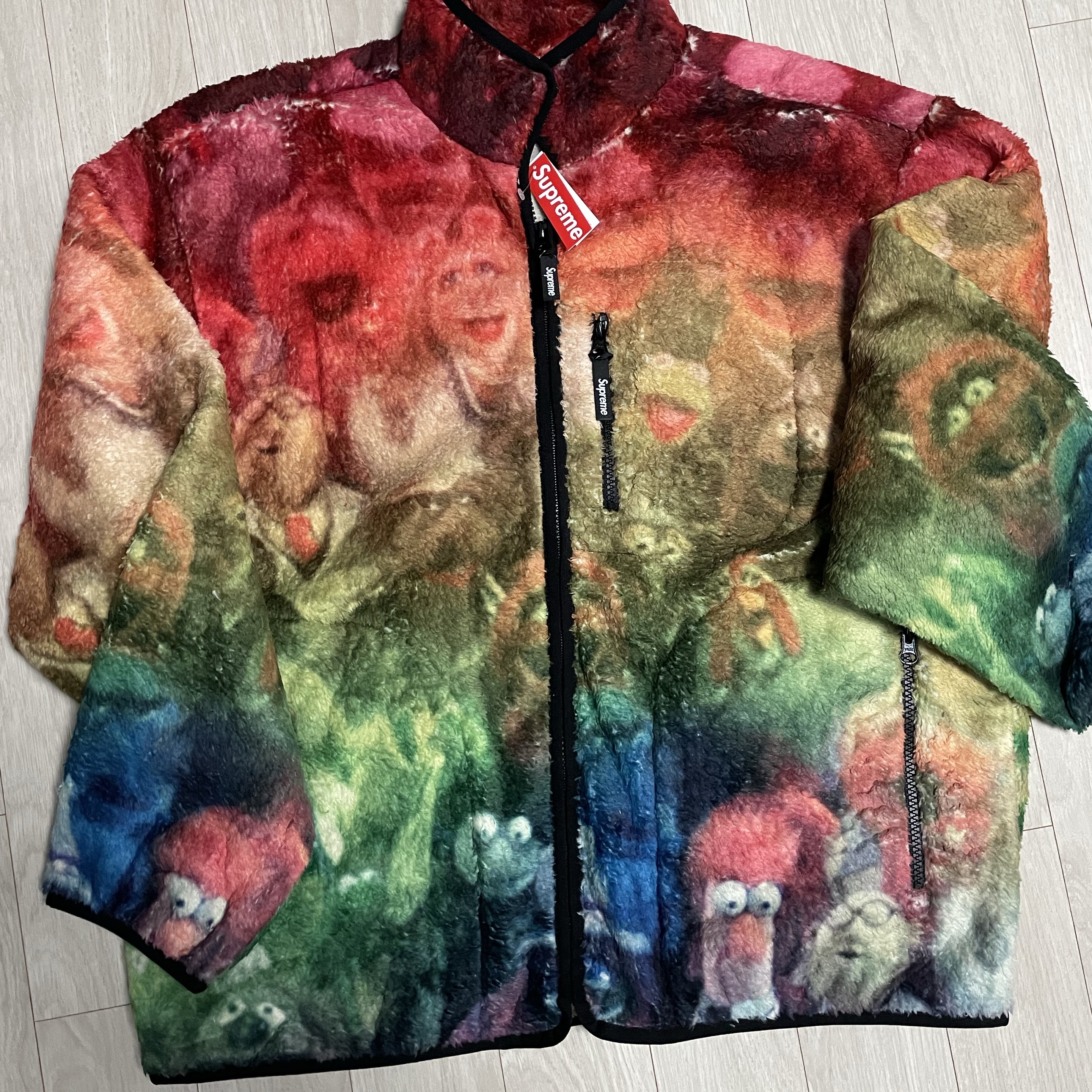 Supreme Muppets Fleece Jacket Multicolor - 24SS 착용 스타일