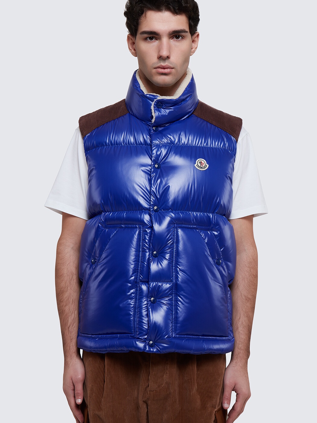 Moncler Ardeche Down Gilet Blue - 23FW 착용 스타일 - 1