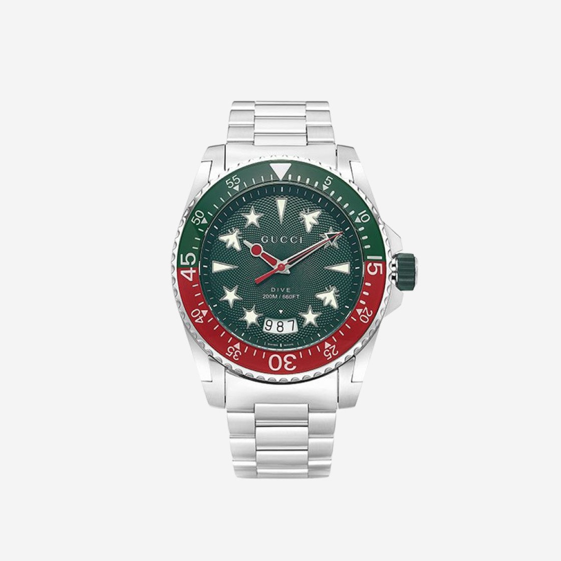 Gucci Dive Quartz 45mm Stainless Steel Green 상세 이미지 1