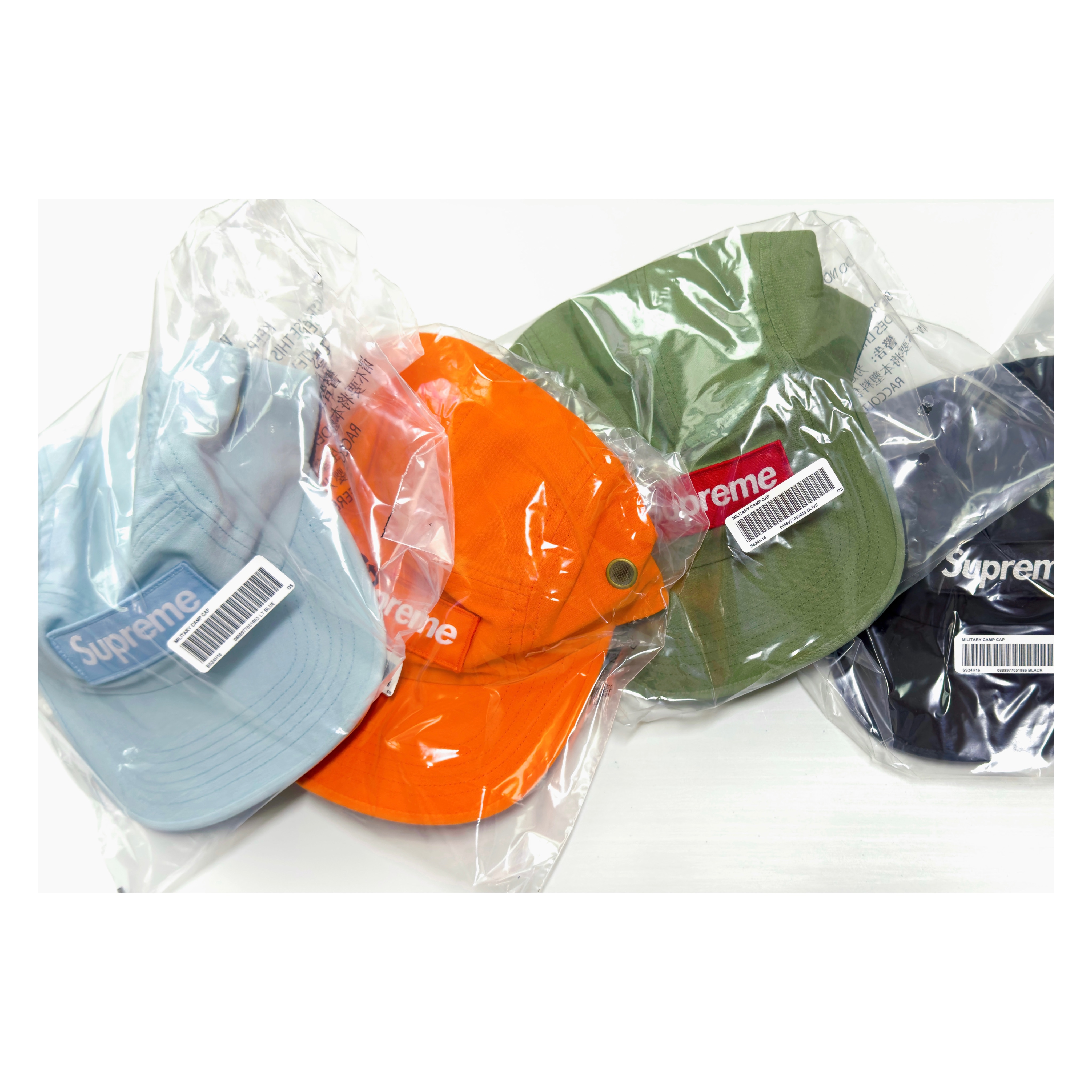 Supreme Military Camp Cap Olive - 24SS, Supreme Military Camp Cap Orange - 24SS 착용 스타일 - 1