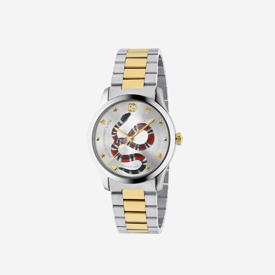 Gucci G-Timeless Quartz 38mm Steel Yellow Gold PVD Silver 상세 이미지 1