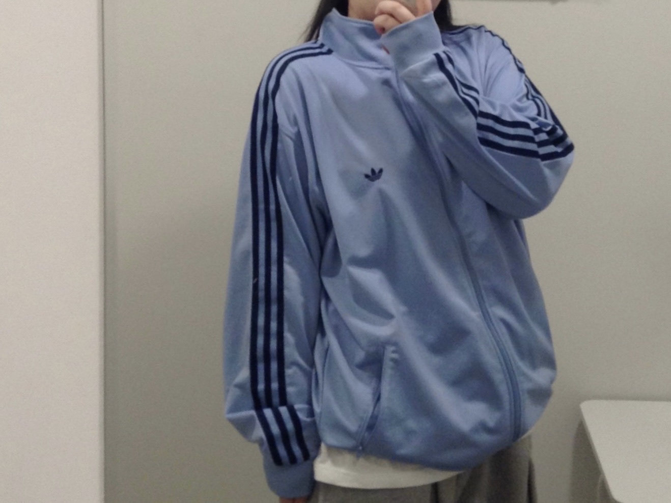 Nike x Travis Scott Mac Attack SP Light Smoke Grey, Adidas Beckenbauer Track Top Ambient Sky - KR Sizing 착용 스타일 - 4