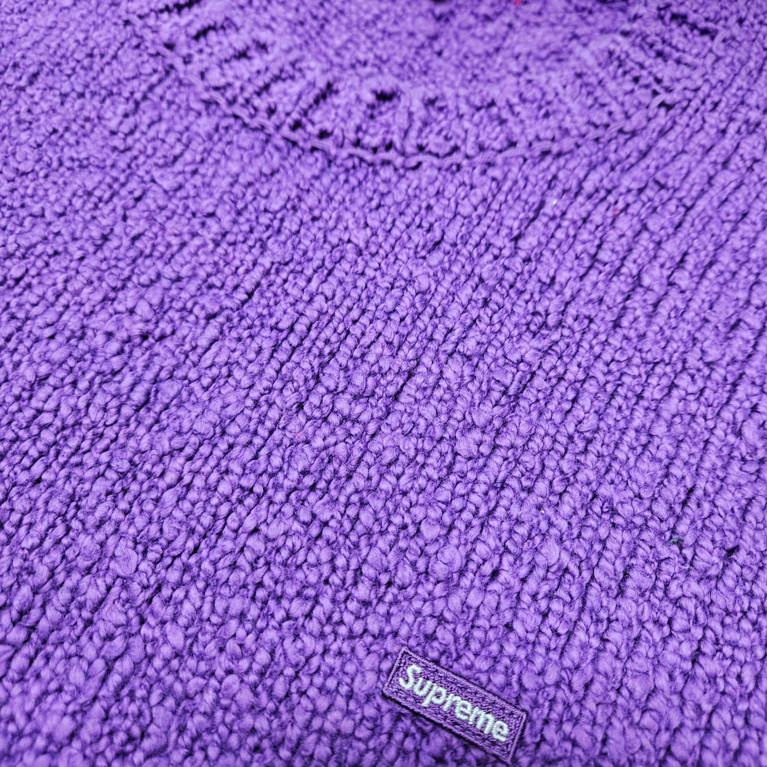 Supreme Boucle Small Box Sweater Purple - 24SS 착용 스타일 - 3