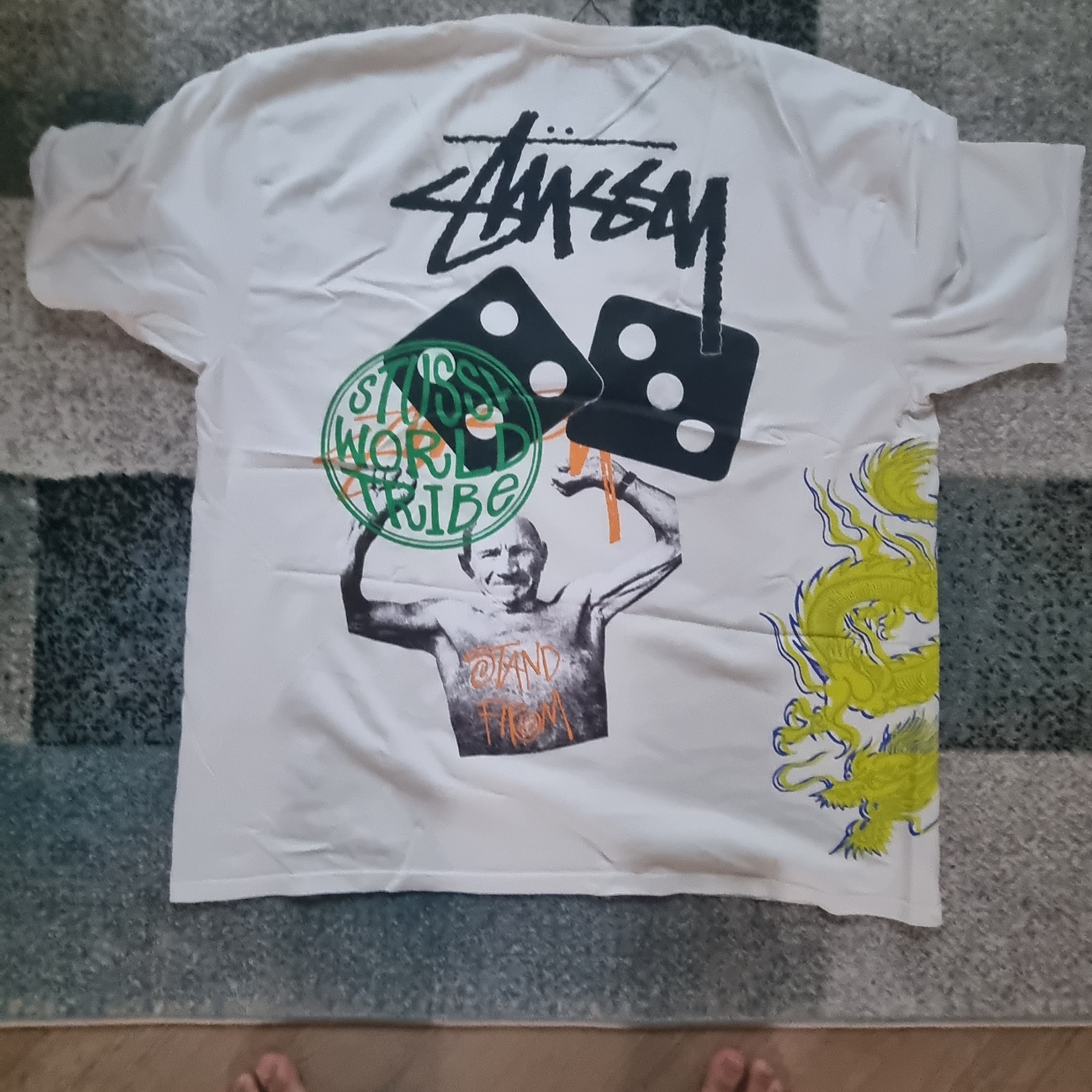 Stussy Strike Pigment Dyed T-Shirt Natural 착용 스타일 - 2