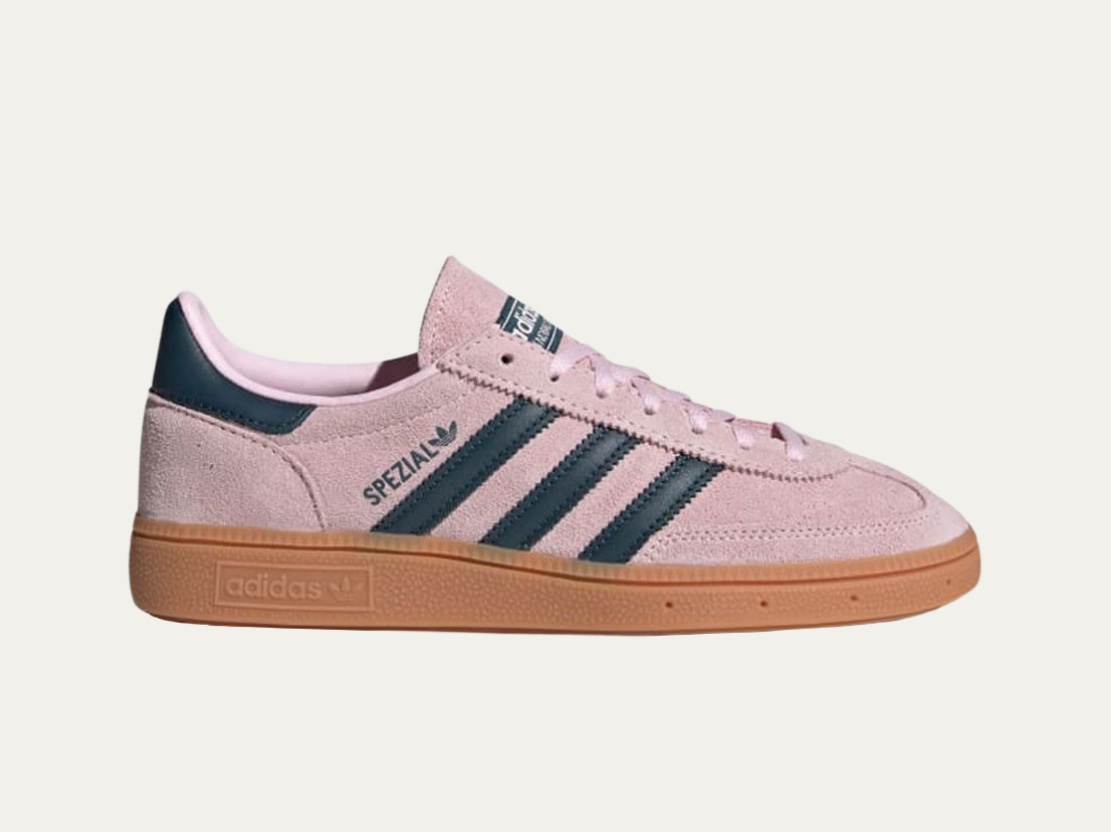 (W) Adidas Spezial Handball Clear Pink, Adidas Spezial Handball Wonder Clay Almost Blue 착용 스타일 - 1