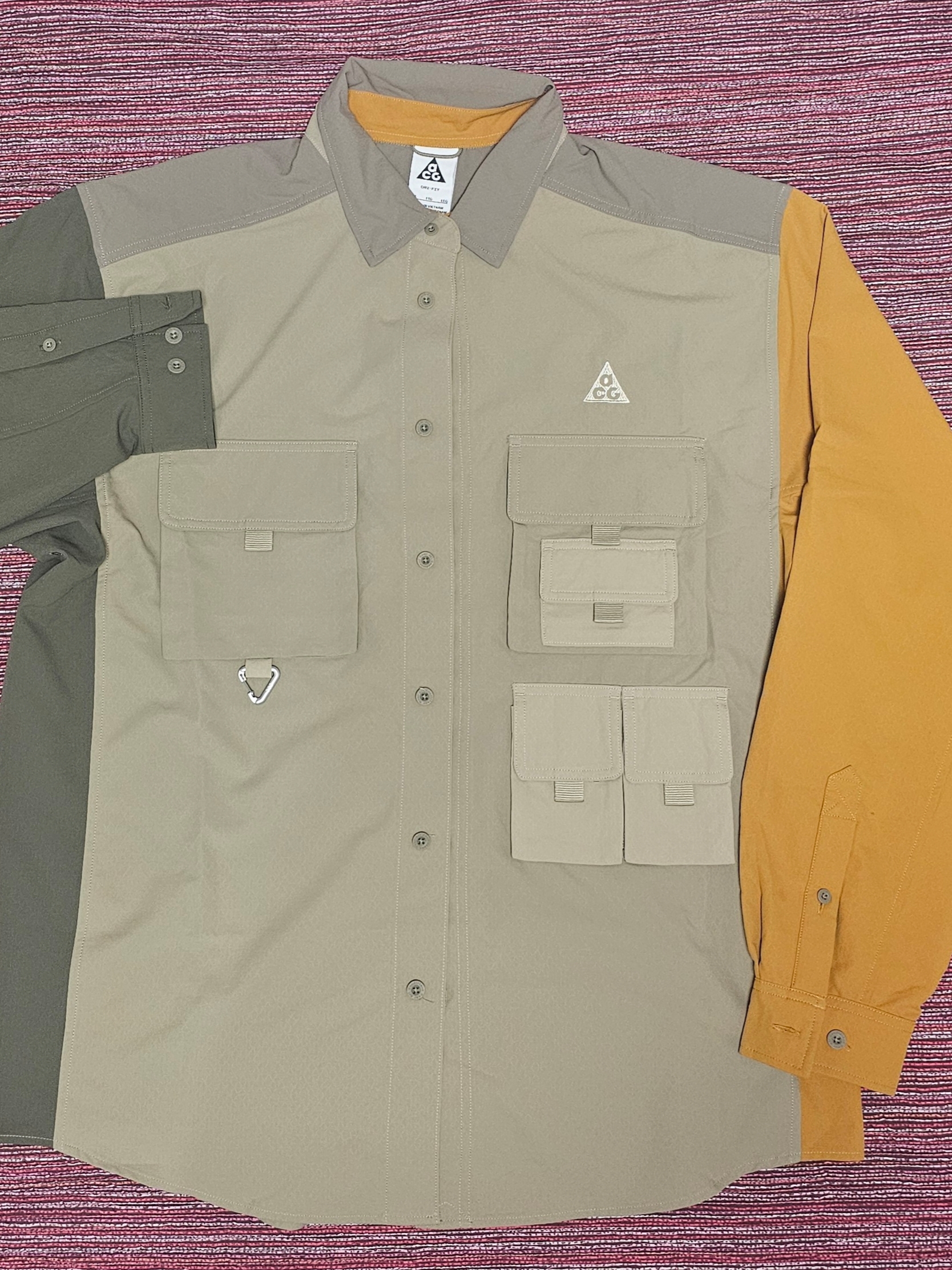 Nike ACG Dri-Fit UV Devastation Trail Shirt Khaki Olive Gold - Asia 착용 스타일 - 1