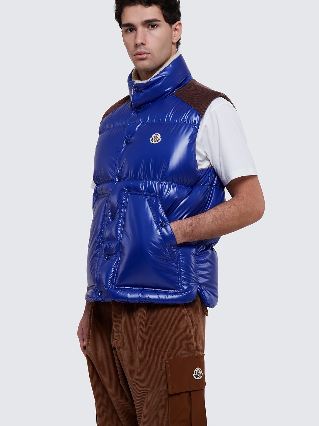 Moncler Ardeche Down Gilet Blue - 23FW 착용 스타일 - 2
