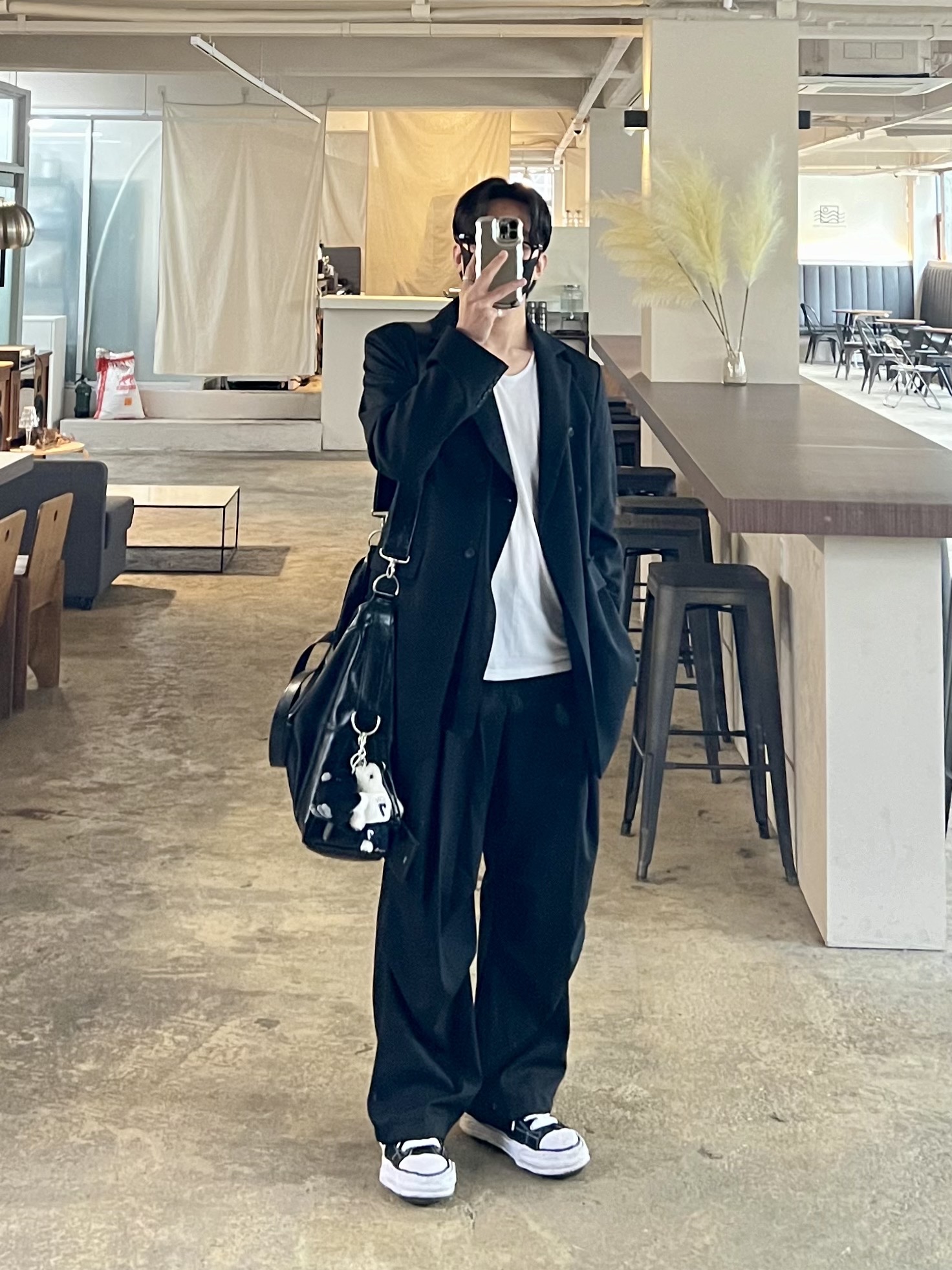 Maison Mihara Yasuhiro Peterson23 OG Sole Canvas Low-top Sneakers Black, [예약 배송] NOS7 x Monamhee SON.hee Cream 착용 스타일