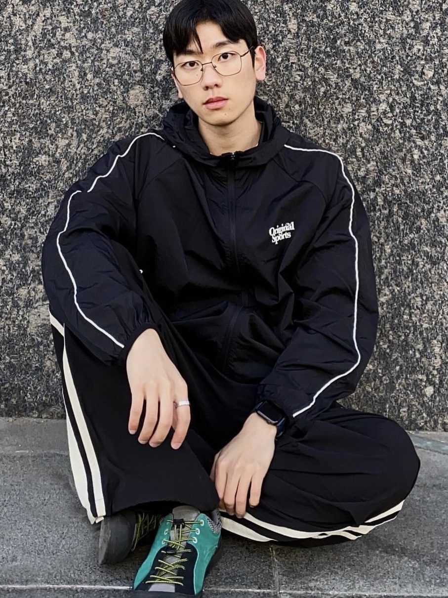 PRO-SPECS Vintage Running Jacket Black 착용 스타일