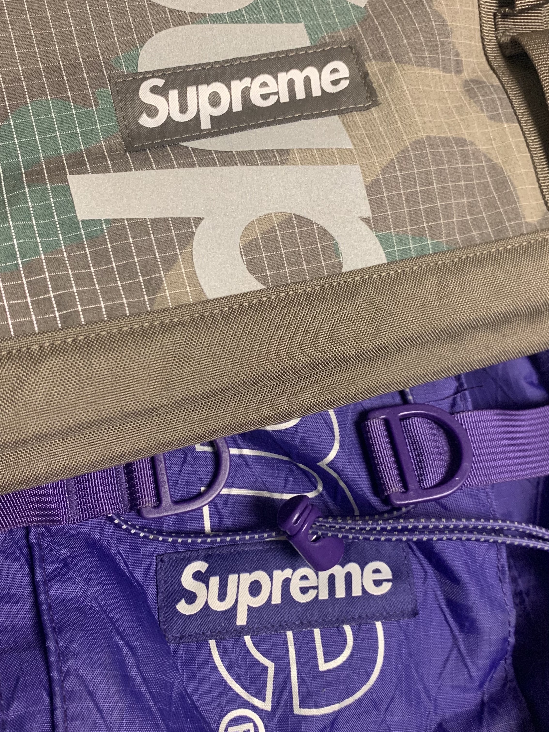 Human Made Military Card Case Black, Supreme Tote Bag Woodland Camo - 24SS 착용 스타일 - 2