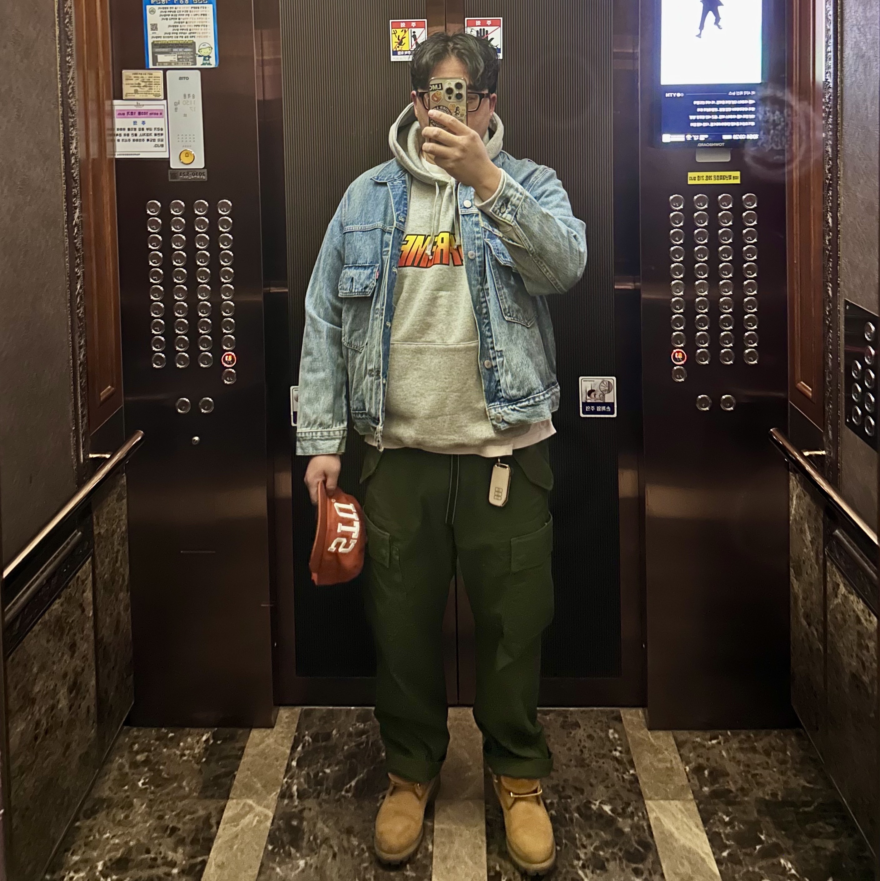 Supreme Gradient Hooded Sweatshirt Heather Grey - 24SS, Timberland Premium 6 inch Waterproof Boot Wheat Nubuck - Wide 착용 스타일 - 2