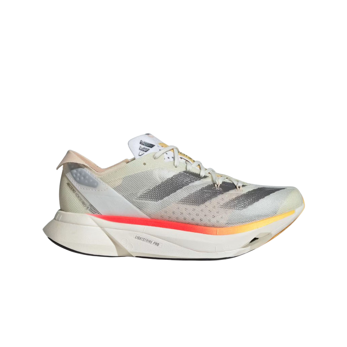 (W) 아디다스 아디제로 아디오스 프로 3 아이보리 아이언 메탈릭((W) Adidas Adizero Adios Pro 3 Ivory Iron Metallic)