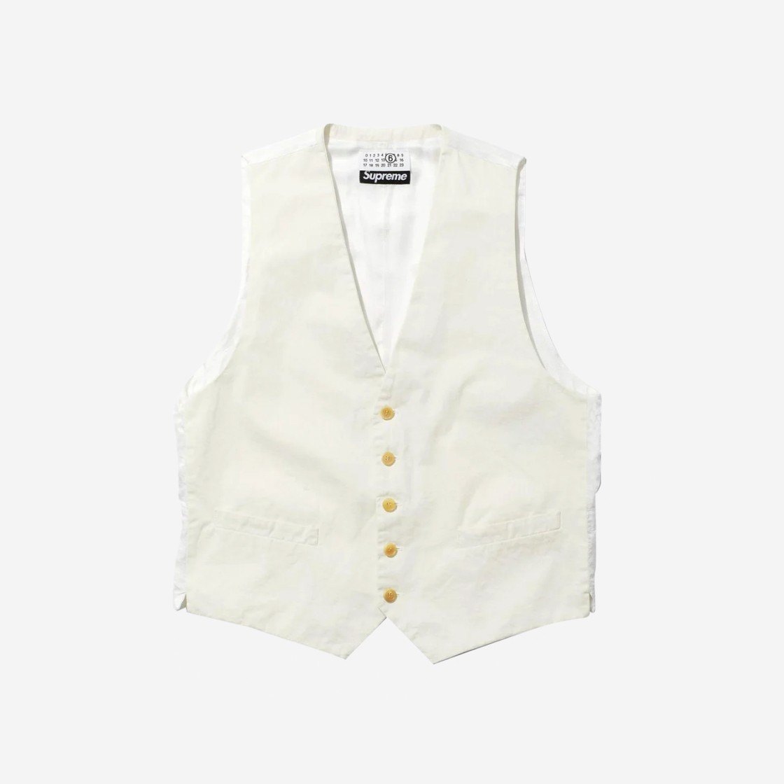 Supreme x MM6 Maison Margiela Washed Cotton Suit Vest Cream - 24SS 상세 이미지 1