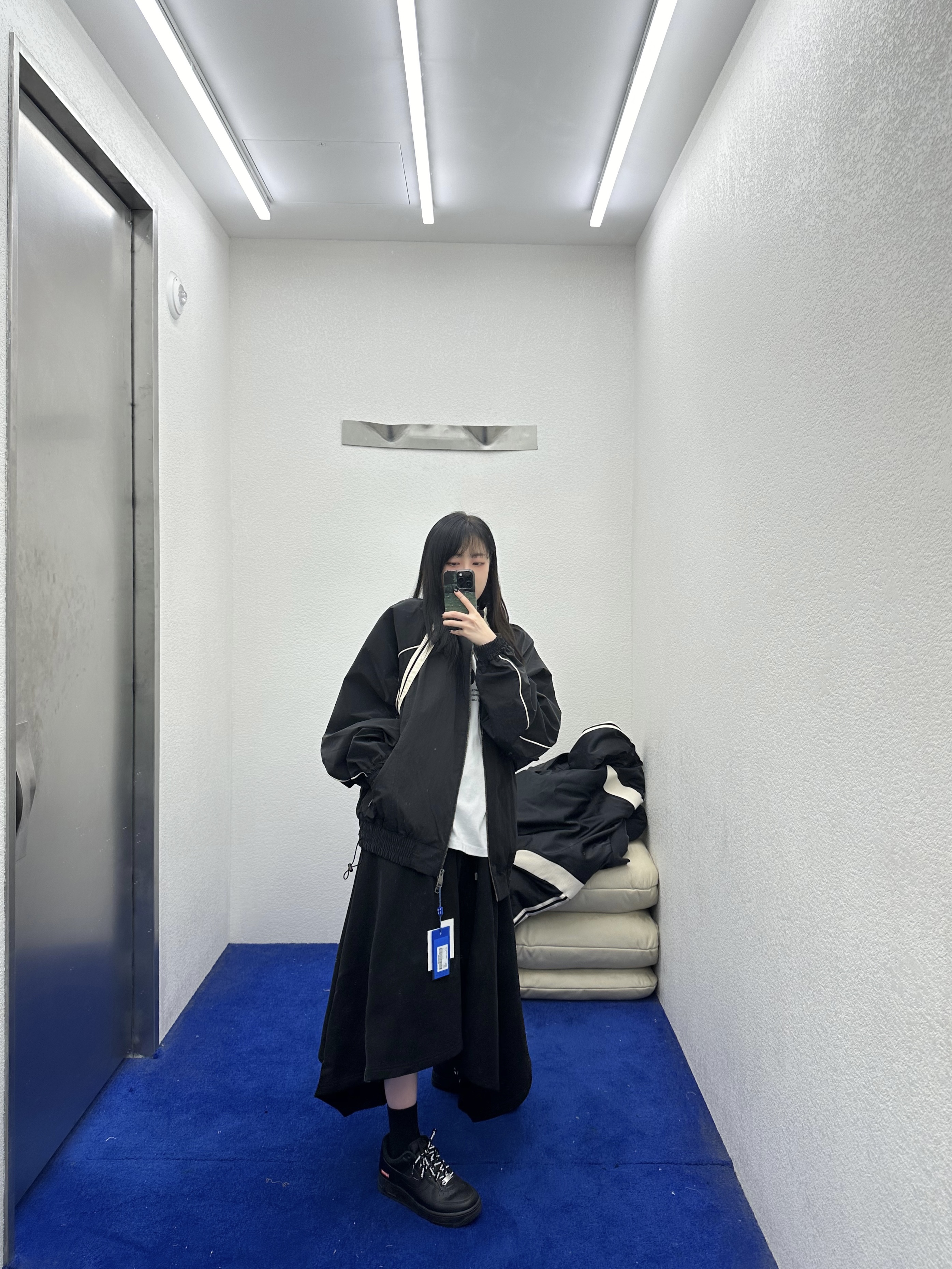 Ader Error Bashar Jumper Noir, Nike x Supreme Air Force 1 Low Black 착용 스타일 - 2