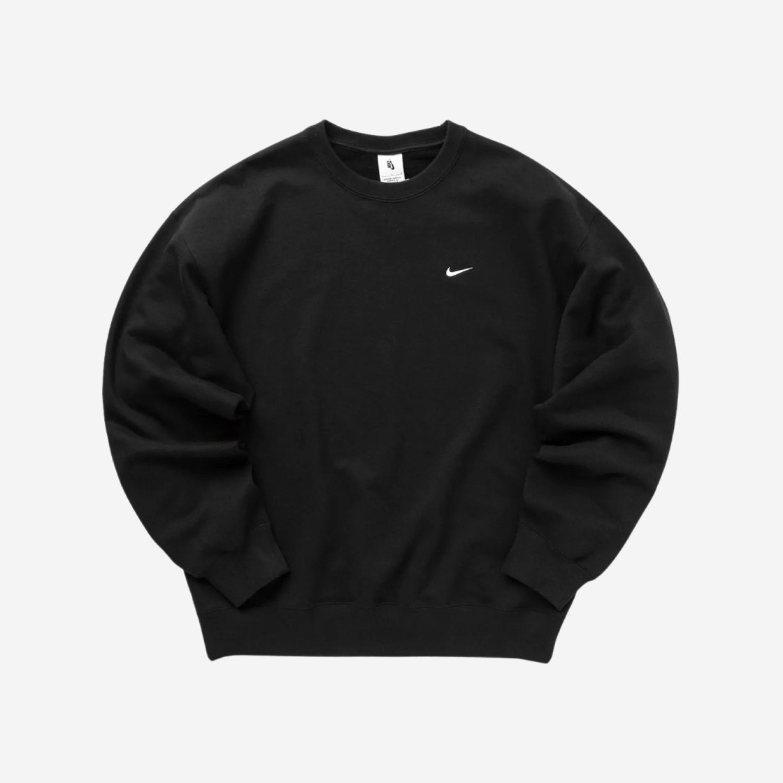 Nike Solo Swoosh French Terry Crew Black - Asia 상세 이미지 1