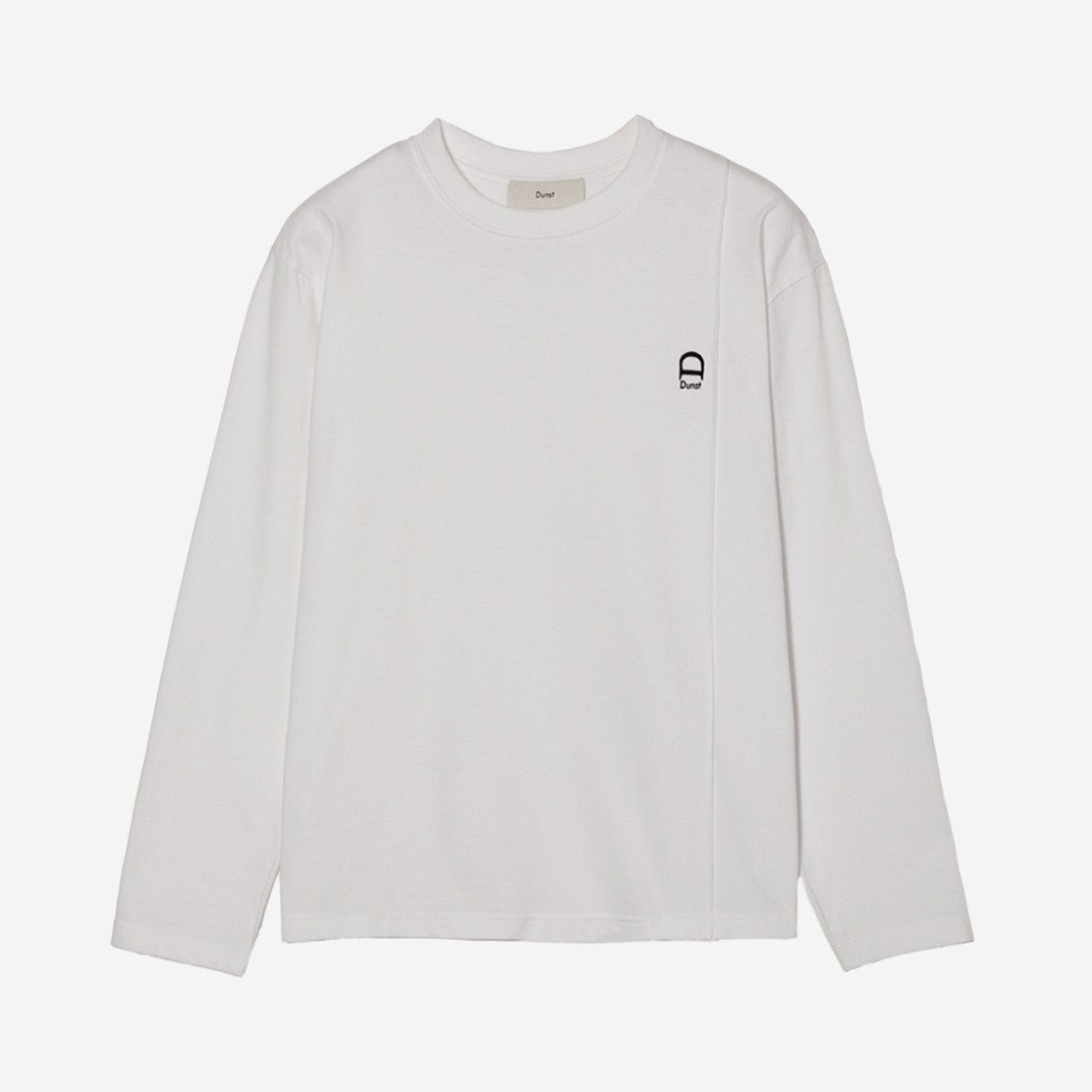 Dunst Unisex Logo Crease Long Sleeve T-Shirt White 상세 이미지 1