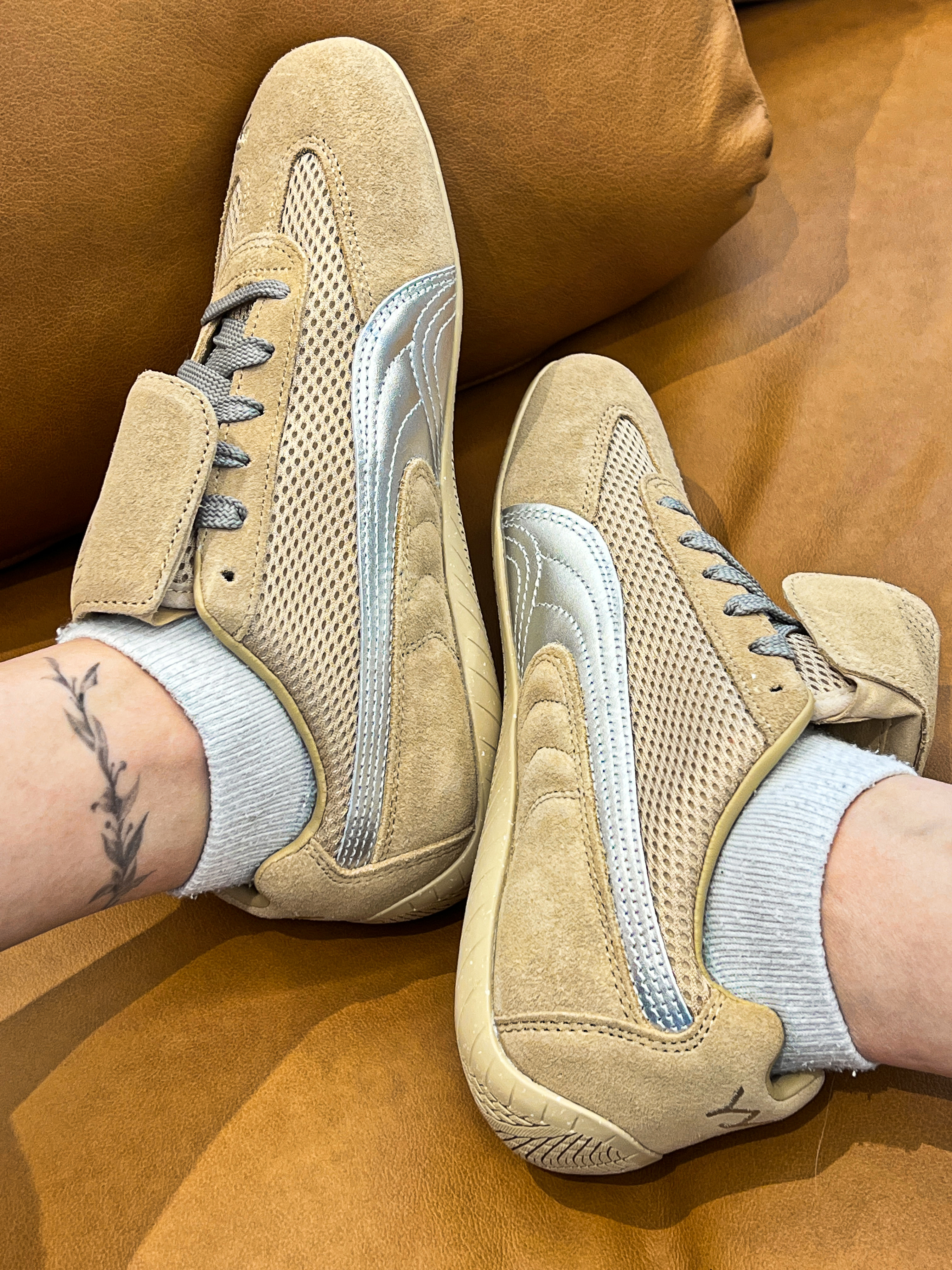 Puma x Open Yy Speedcat Prairie Tan Matte Silver, Supreme Plaid Flannel Shirt Black - 24SS 착용 스타일 - 3