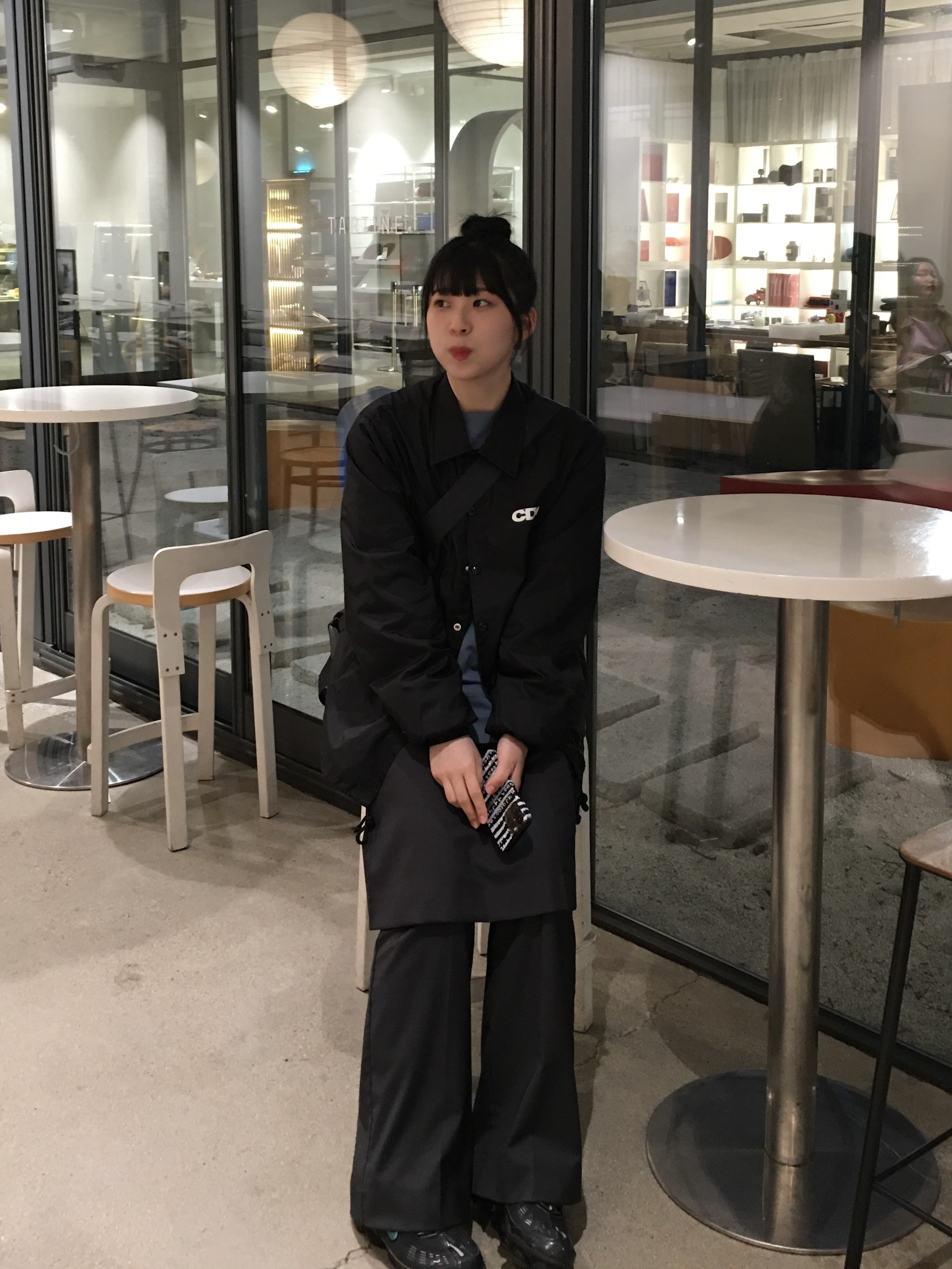 CDG Logo Coach Jacket Black, (W) Nike Air VaporMax 360 Triple Black 착용 스타일 - 2