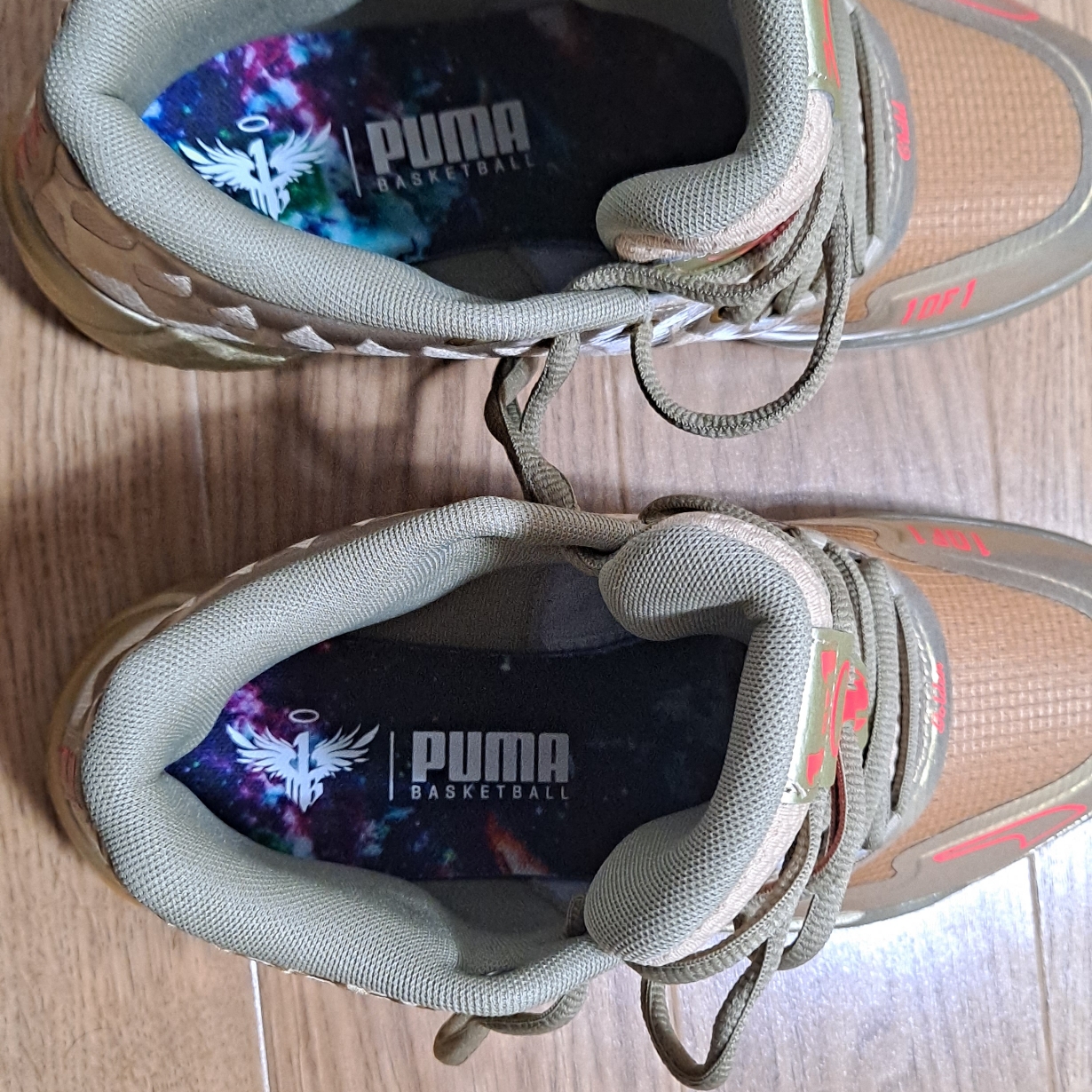 Puma MB.01 Lamelo Ball Golden Child Metallic Gold Fiery Coral 착용 스타일 - 5