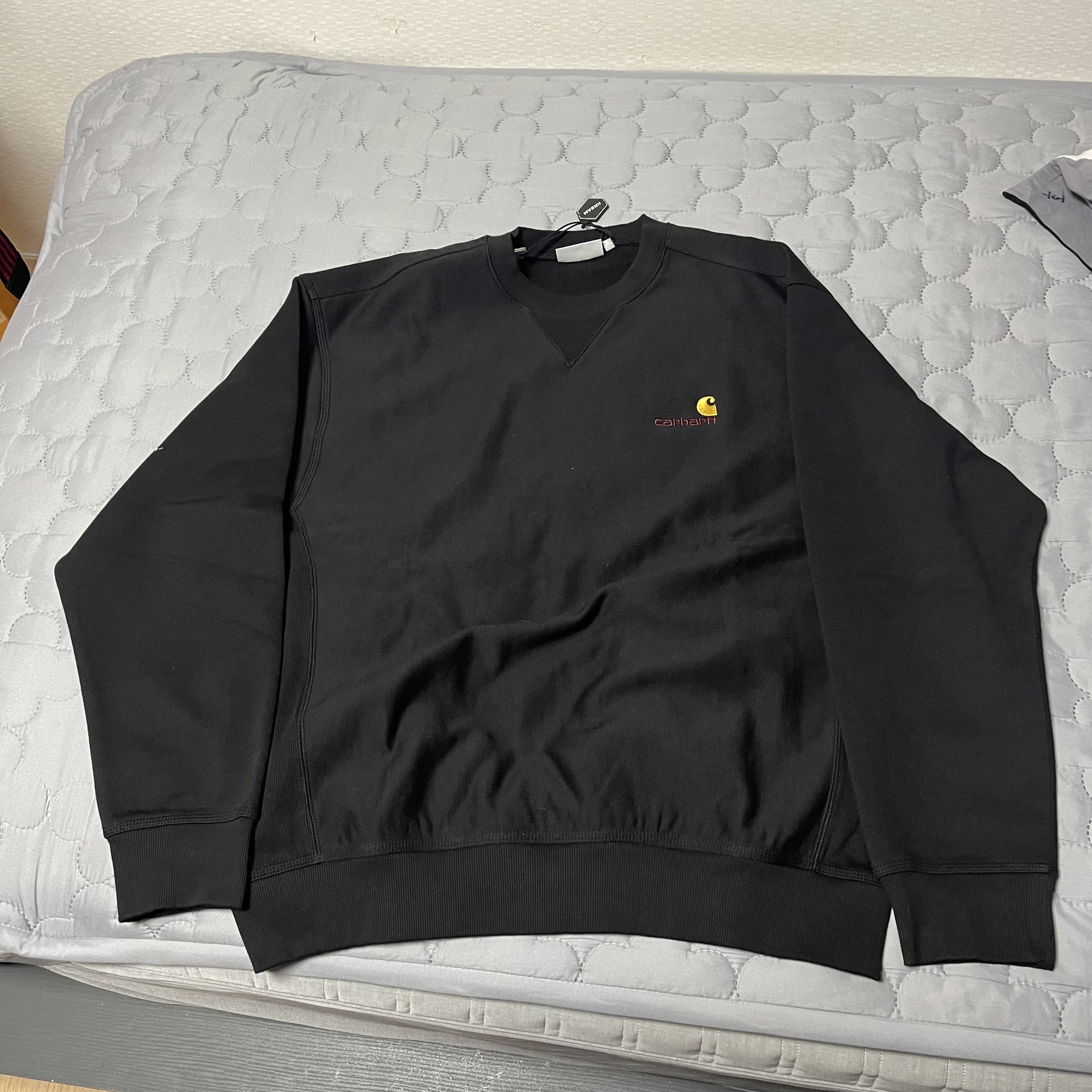 Carhartt WIP American Script Sweatshirt Black 착용 스타일