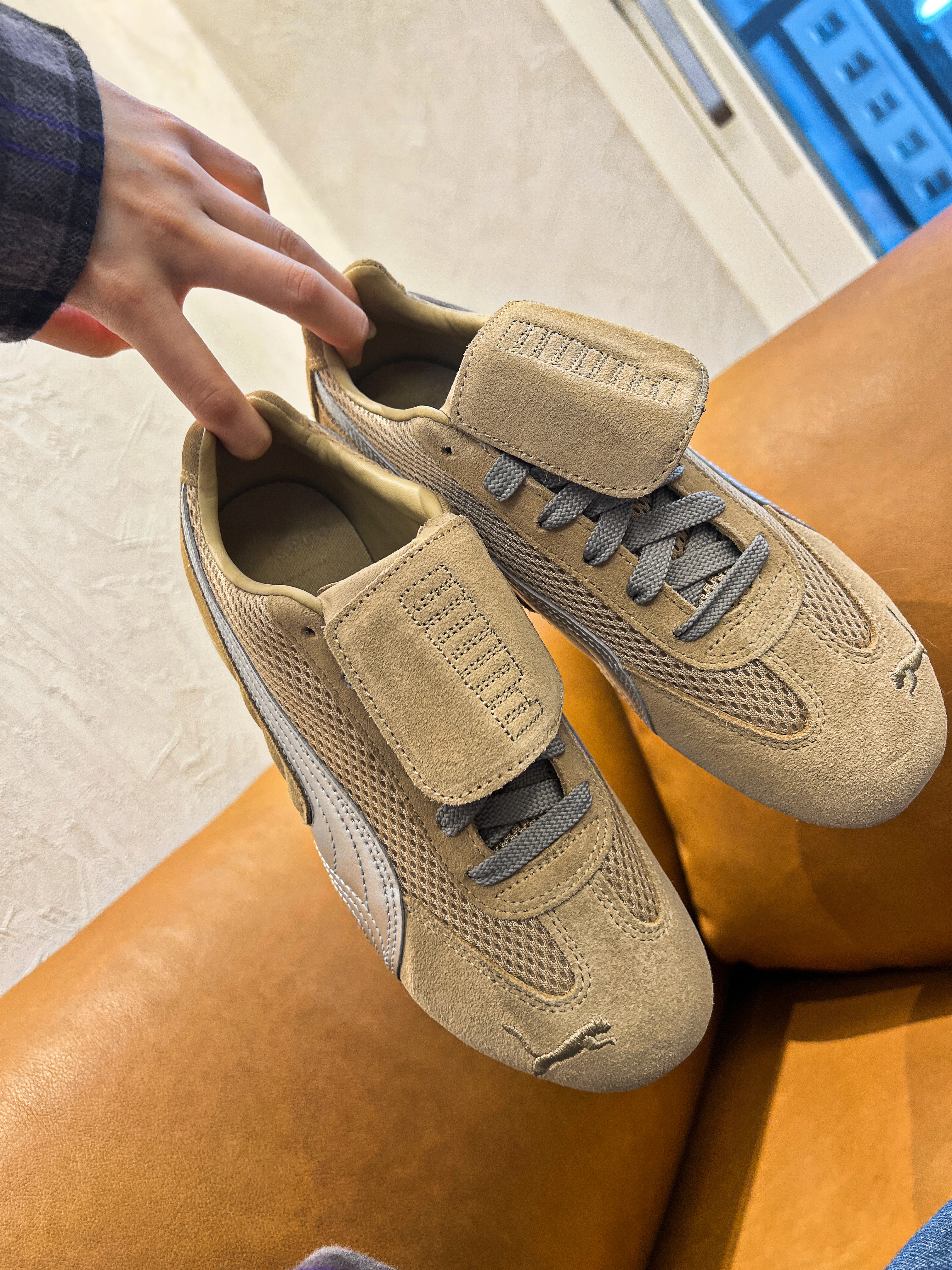 Puma x Open Yy Speedcat Prairie Tan Matte Silver, Supreme Plaid Flannel Shirt Black - 24SS 착용 스타일 - 1