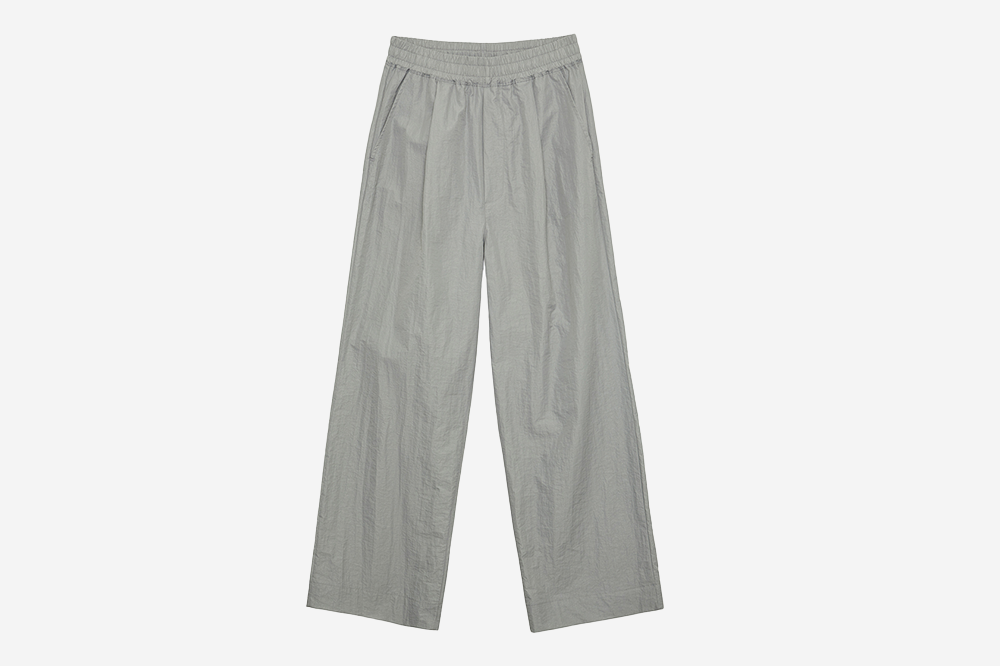 【ENZO BLUES】Silky Banding Bootcut Pants フレア パンツ 엔조블루스 태피터 밴딩 와이드 팬츠 라이트그레이 | ENZO BLUES