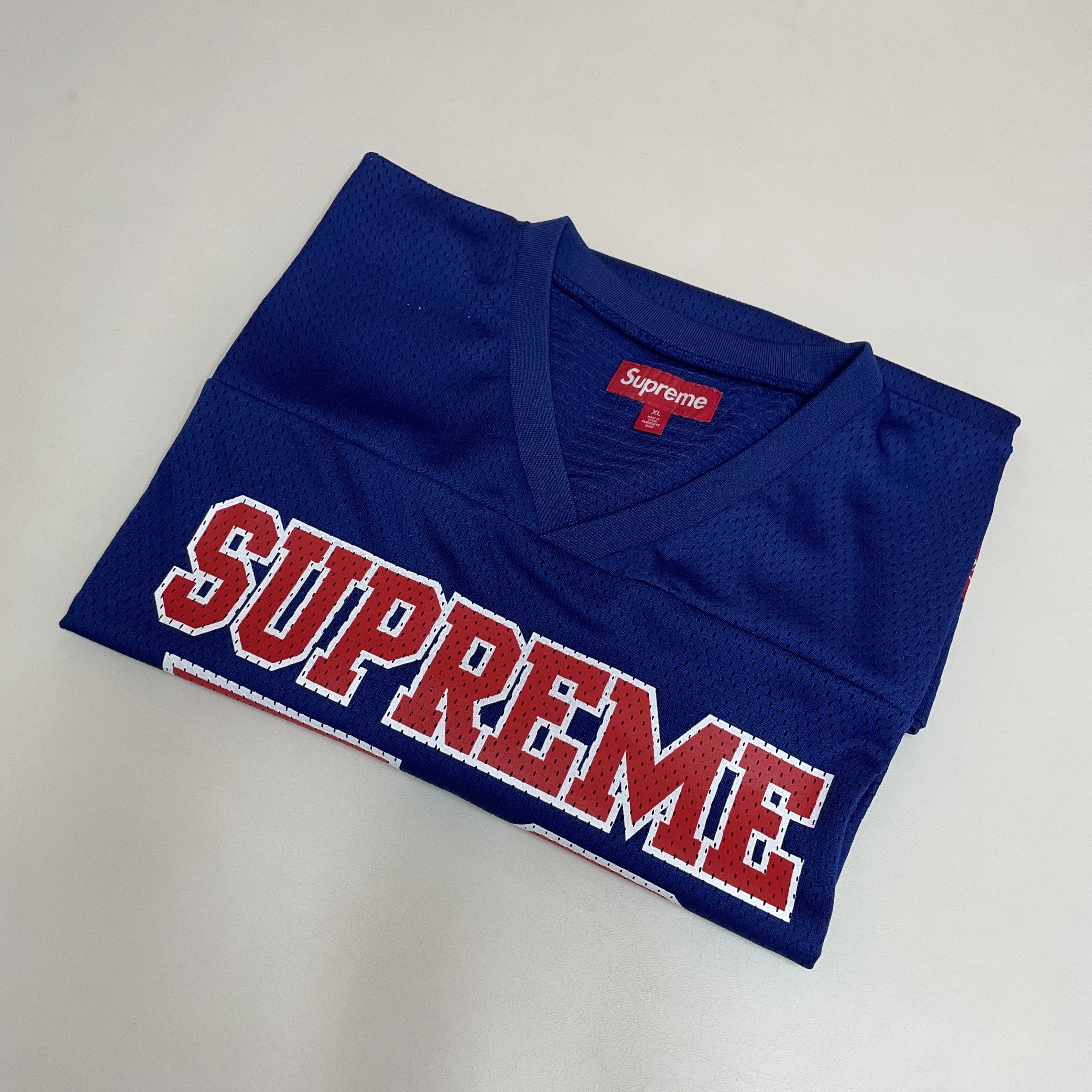 Supreme Spiderweb Football Jersey Navy - 24SS 착용 스타일 - 3