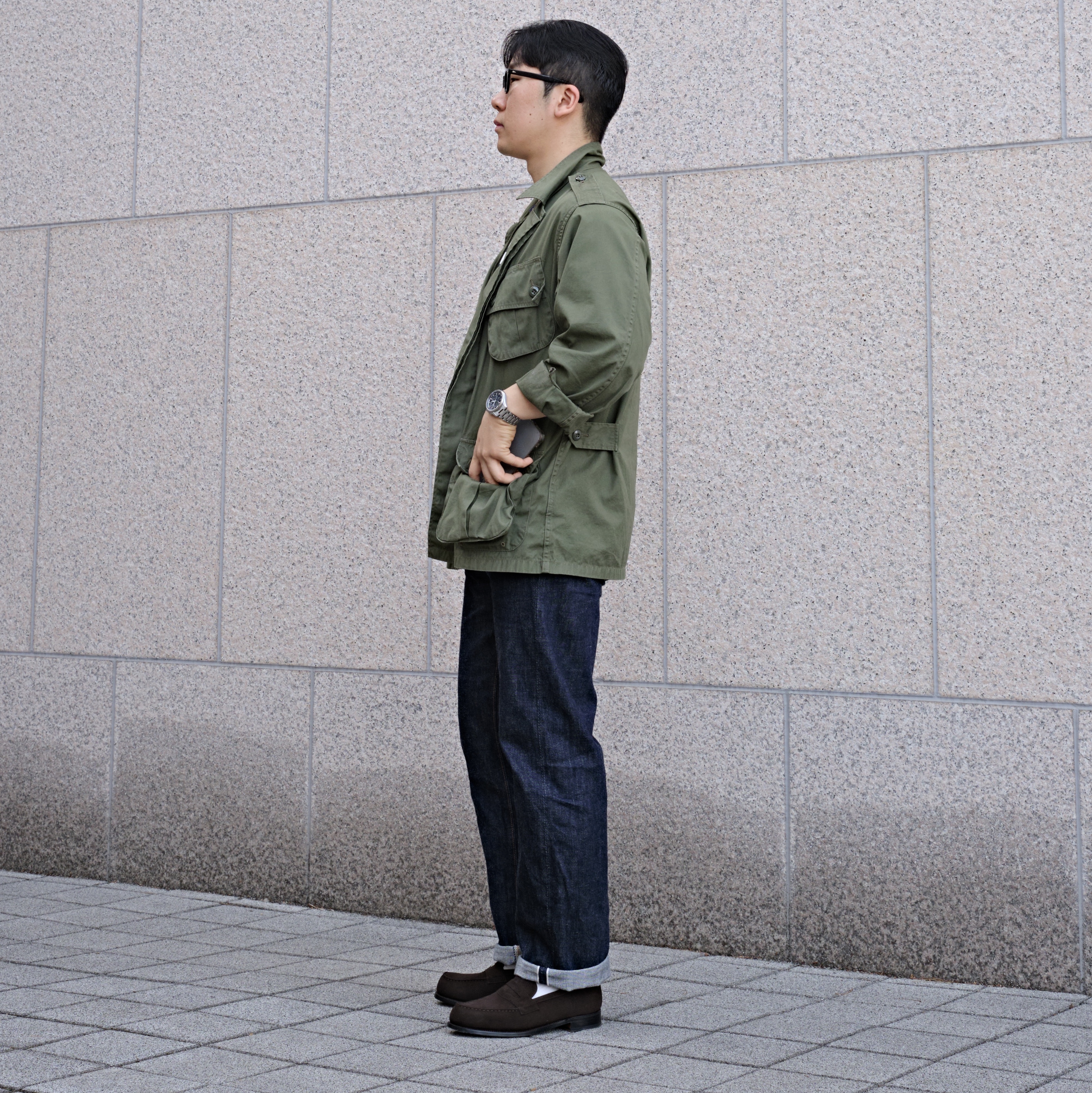 Fullcount 1101W Straight Denim One Wash Indigo Blue 착용 스타일 - 3