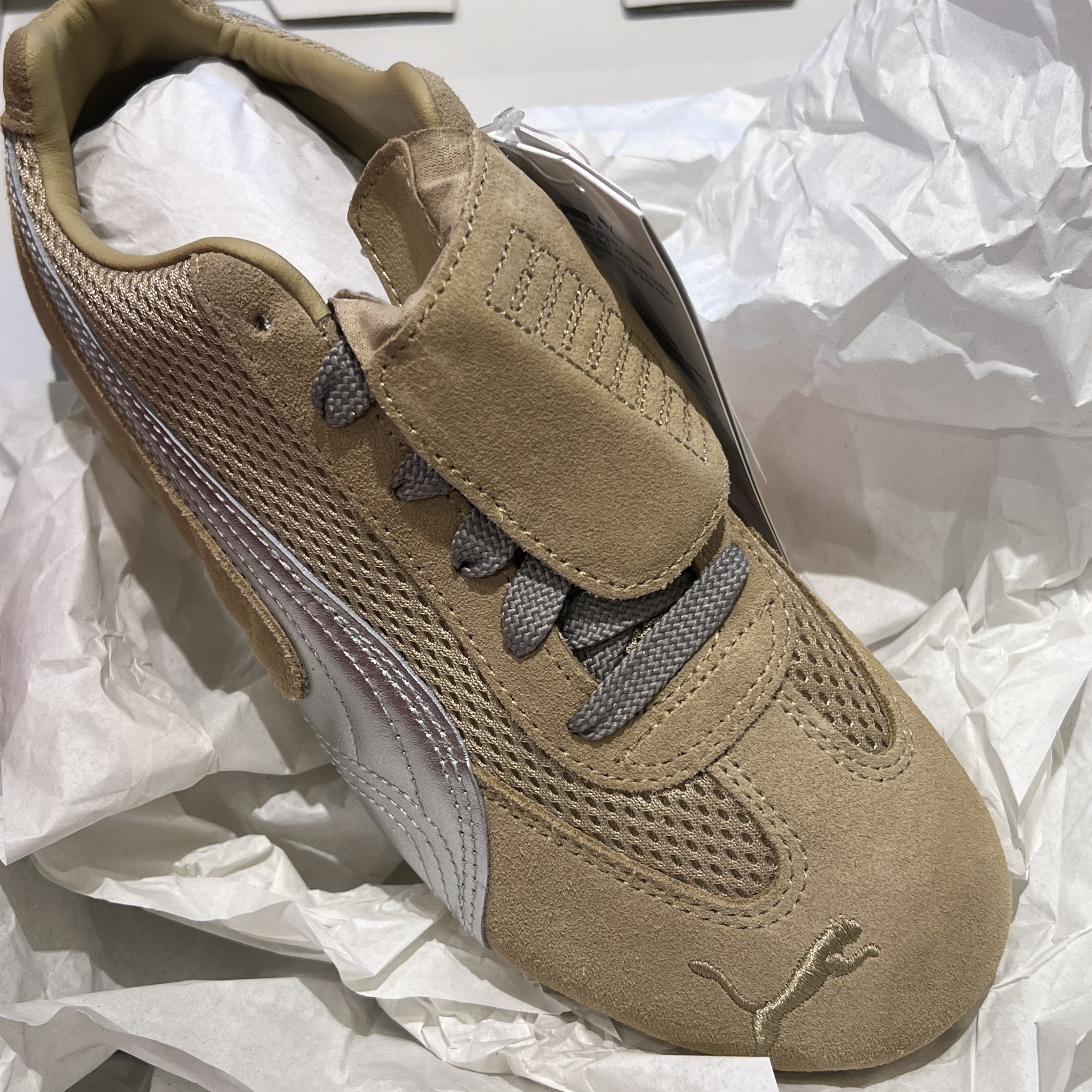 Puma x Open Yy Speedcat Prairie Tan Matte Silver 착용 스타일 - 1