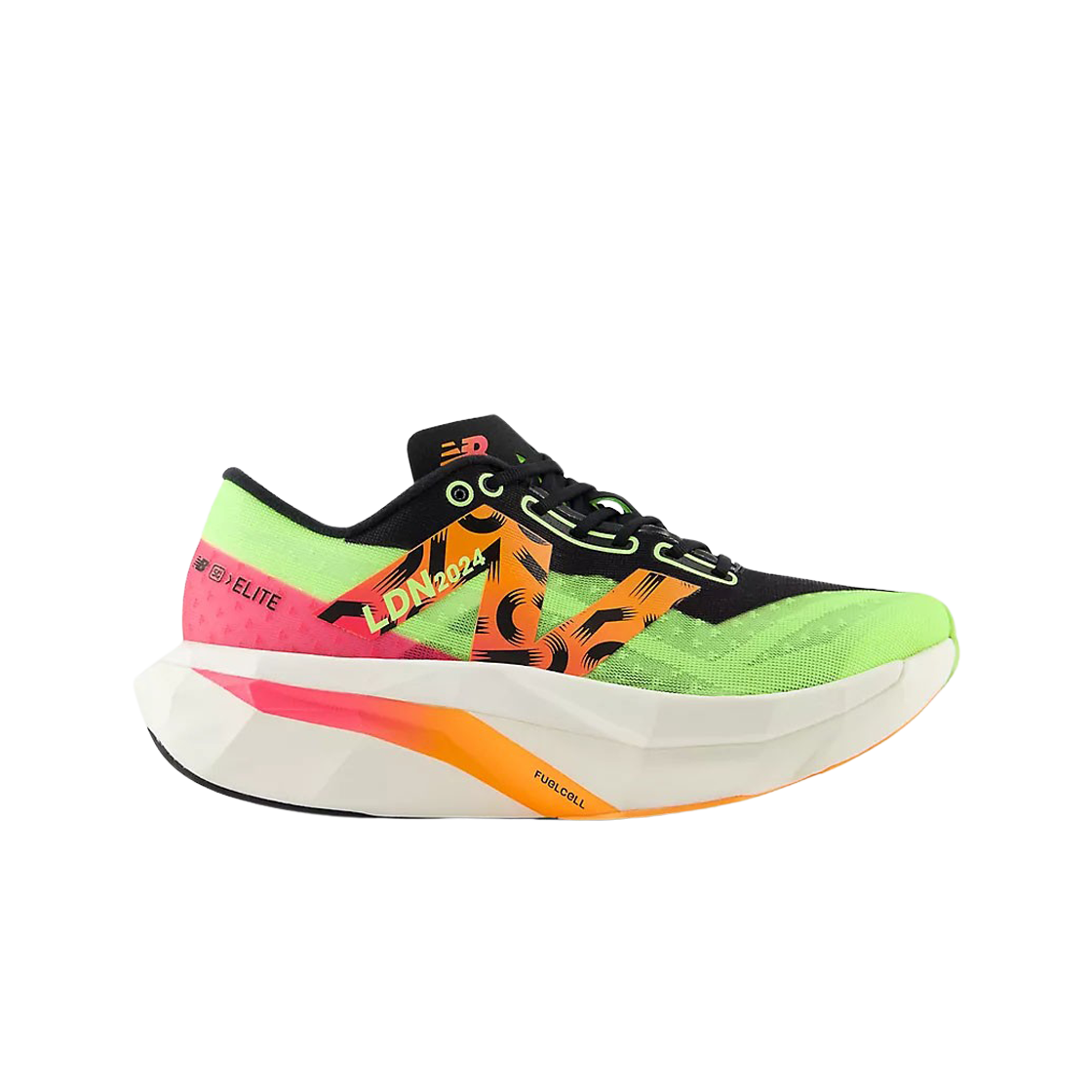 WRCELLN4 (W) New Balance Fuelcell Supercomp Elite v4 TCS London Marathon Bleached Lime Glow Hot Mango - D Wide