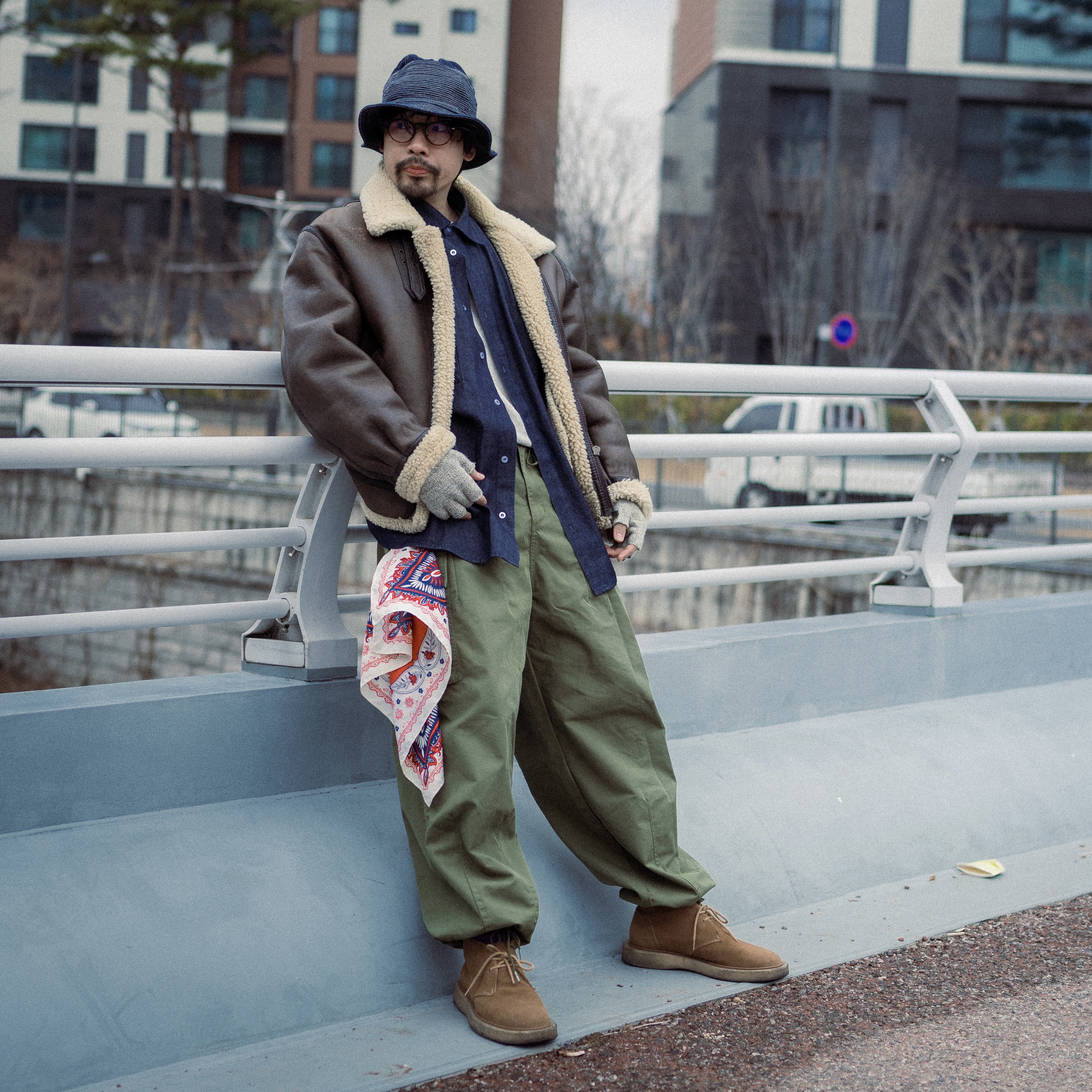 Needles H.D. BDU Pants Olive 착용 스타일 - 2