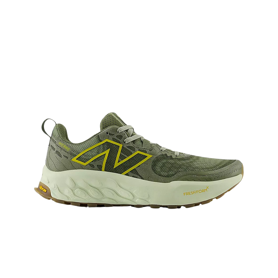 뉴발란스 프레쉬 폼 X 이에로 v8 다크 올리브 리첸 그린 - 2E 와이드(New Balance Fresh Foam X Hierro v8 Dark Olive Lichen Green - 2E Wide)