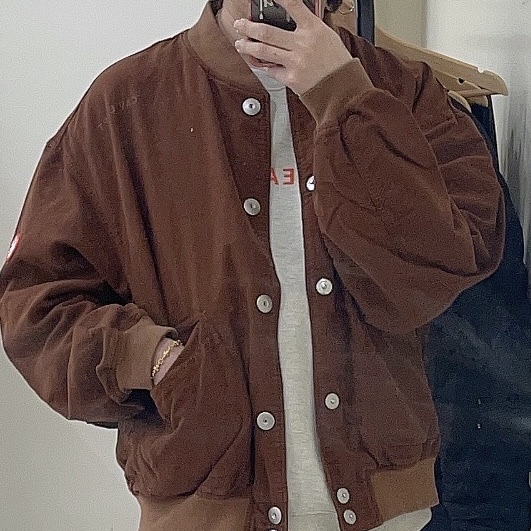 Cav Empt Cotton Snap Jacket Brown - 23FW 착용 스타일 - 2