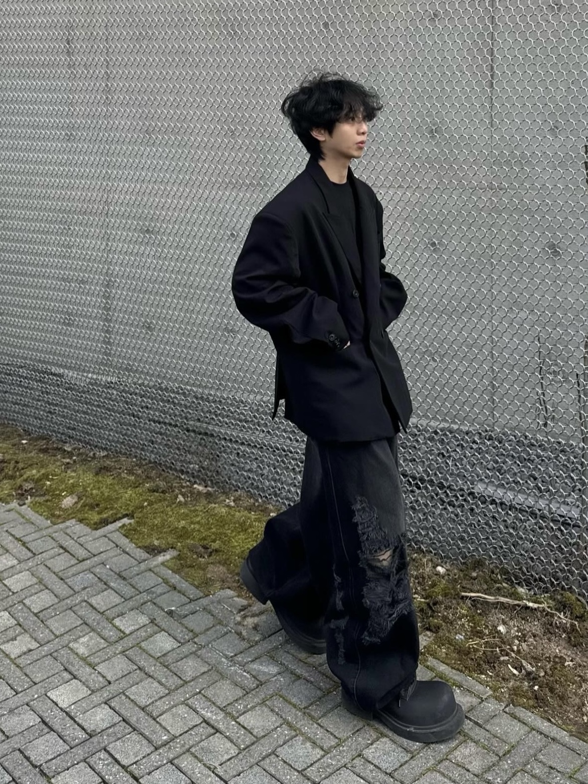 Balenciaga Steroid Derby Black 착용 스타일 - 1