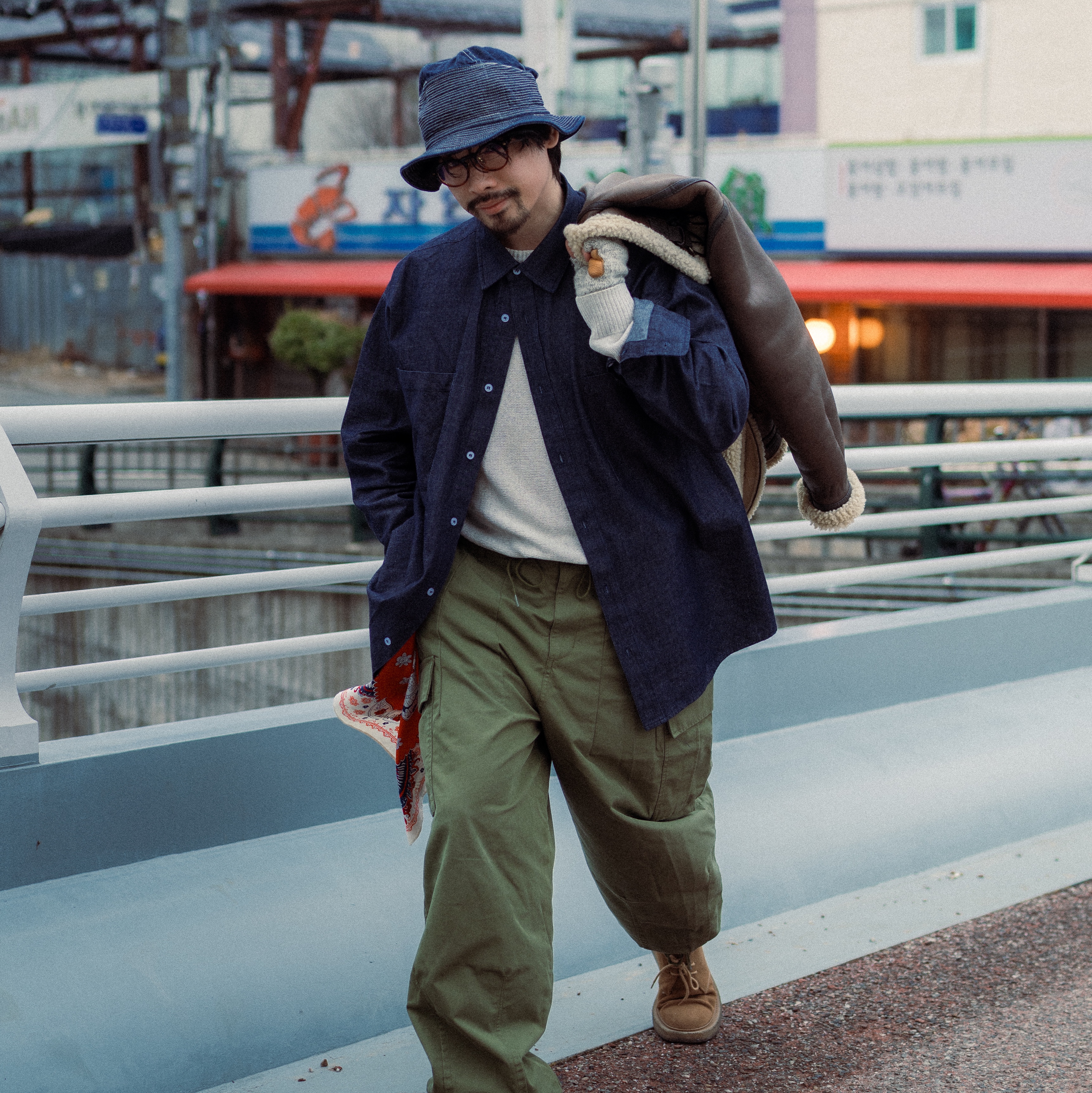 Needles H.D. BDU Pants Olive 착용 스타일 - 3