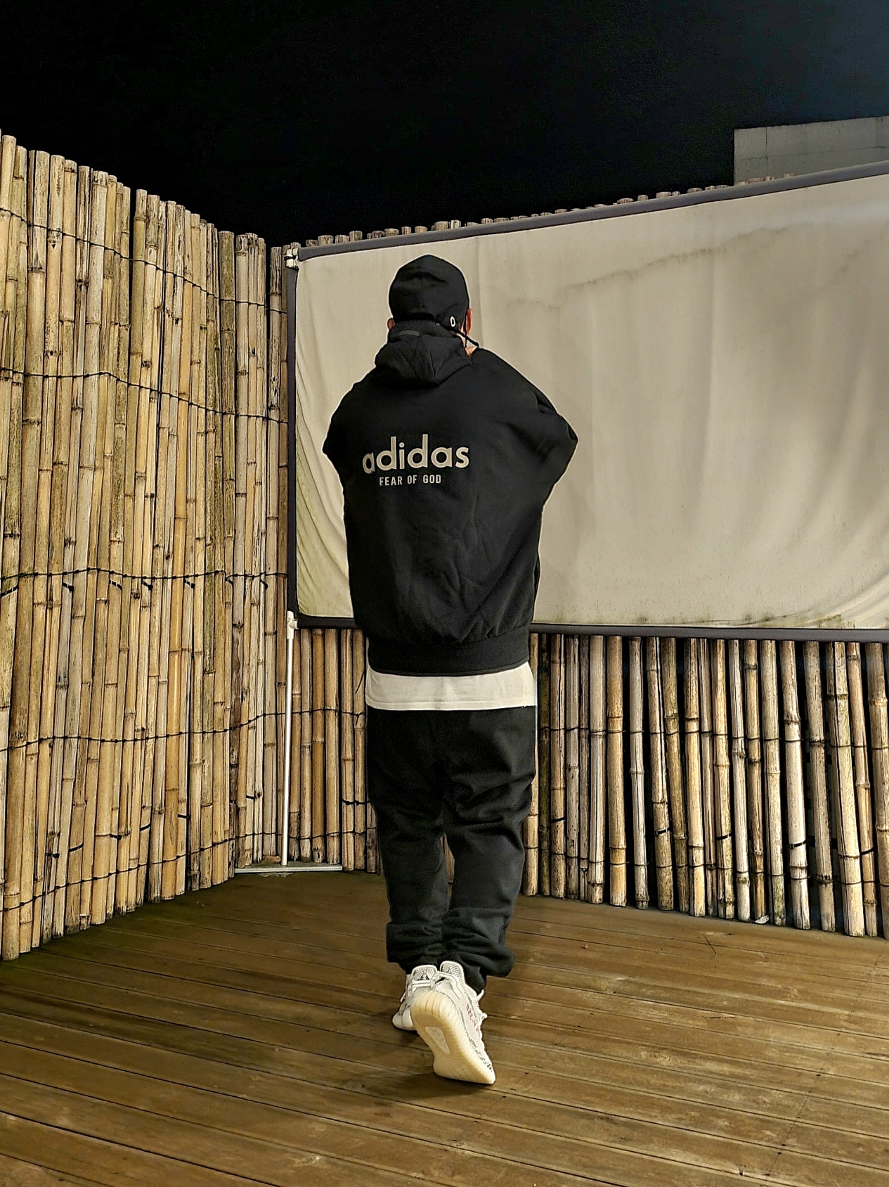 Adidas x Fear of God Athletics Heavy Fleece Hoodie Black - KR Sizing, Adidas x Fear of God Athletics Heavy Fleece Sweatpants Black - KR Sizing 착용 스타일