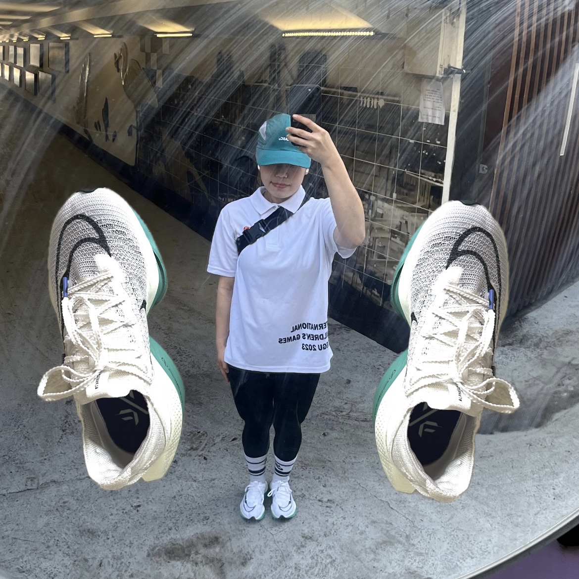 (W) Nike Air Zoom Alphafly Next% 2 White Deep Jungle 착용 스타일