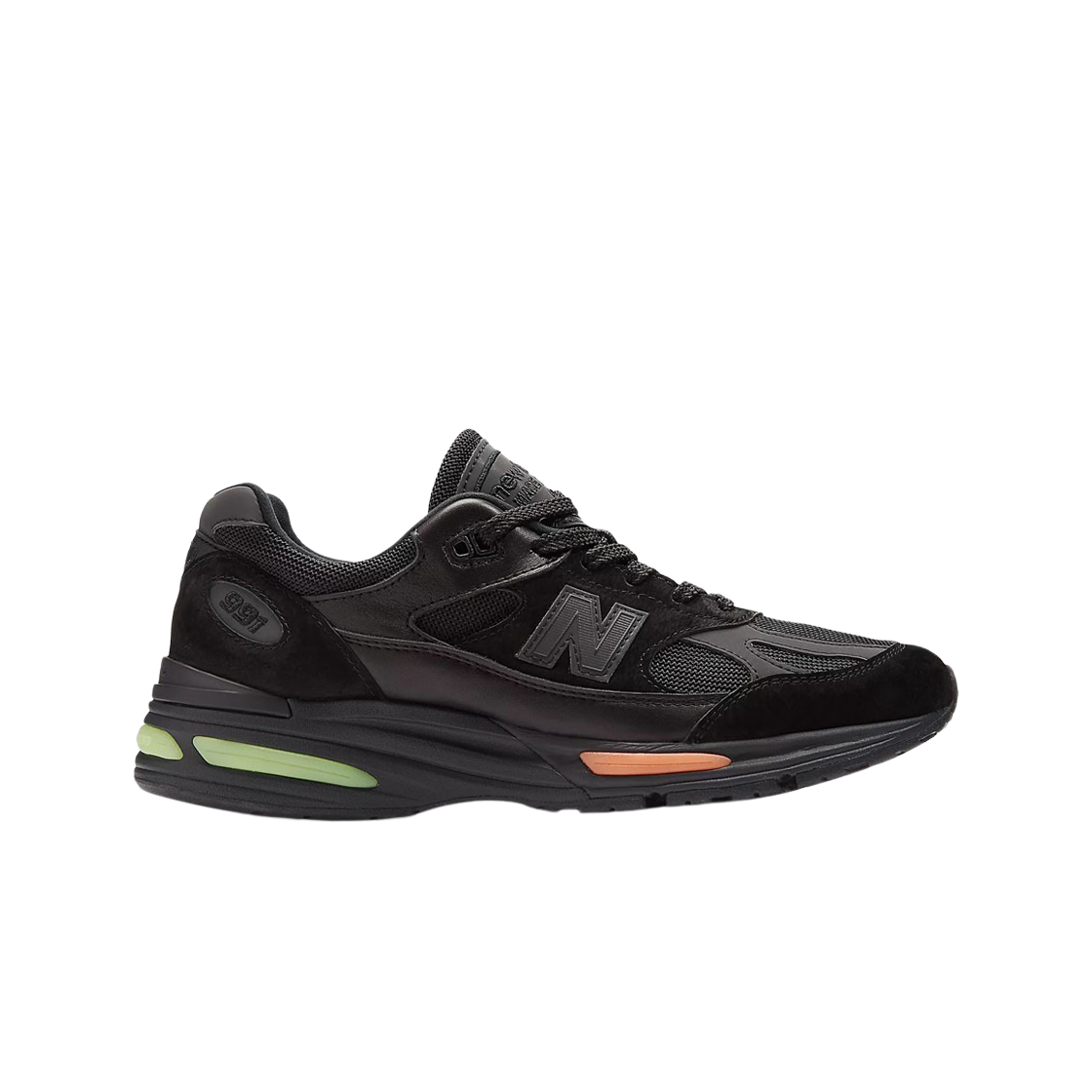 뉴발란스 991v2 메이드 인 UK 블랙 블리치드 라임 글로(New Balance 991v2 Made in UK Black Bleached Lime Glo)
