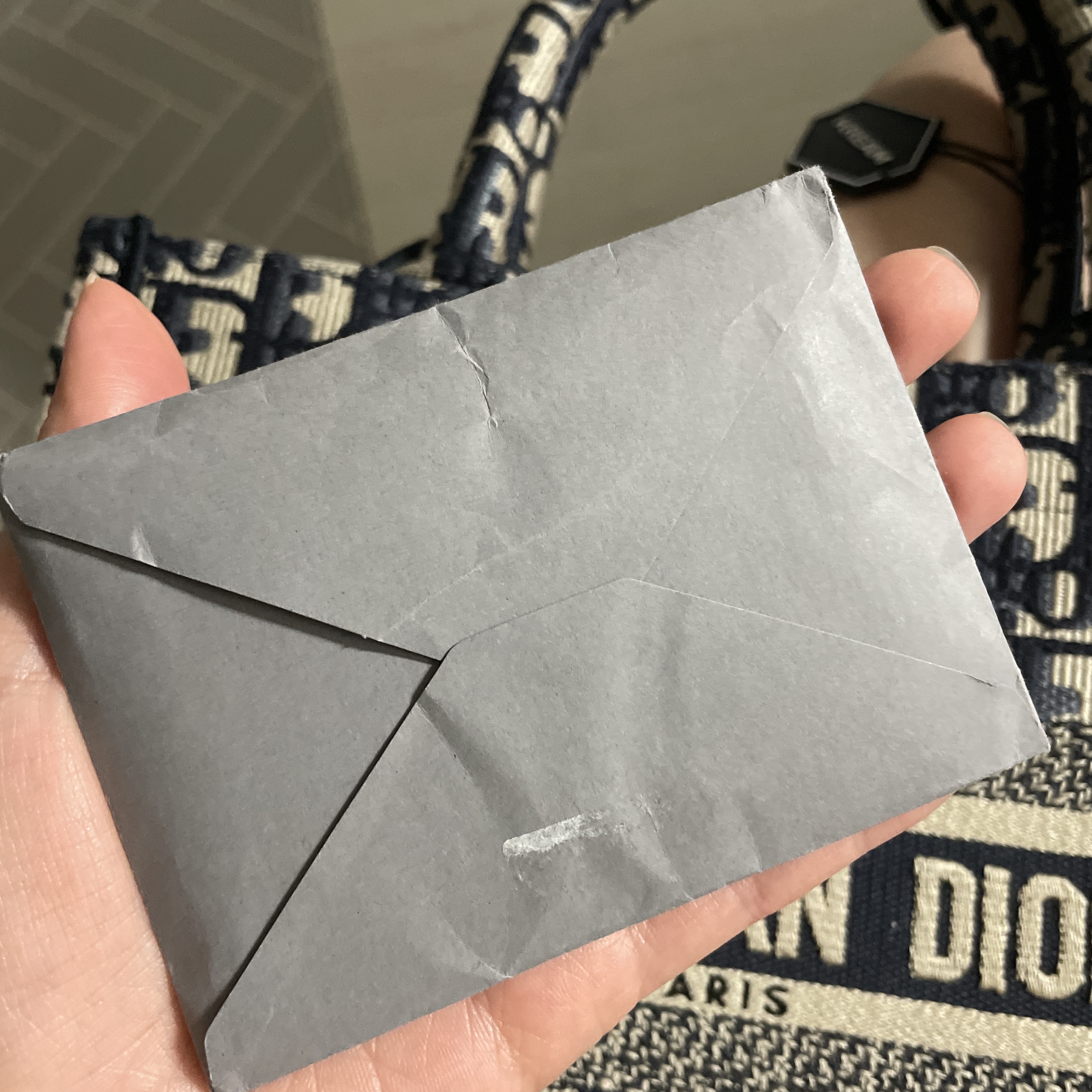 Dior Small Book Tote Blue Dior Oblique Embroidery 착용 스타일 - 2