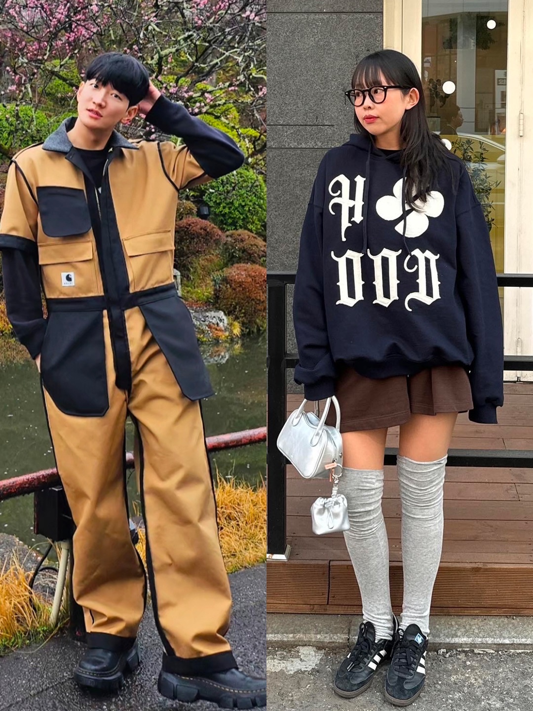 Sacai x Carhartt WIP Suiting Bonding Jumpsuit Black, Adidas Samba OG Black White Gum 착용 스타일 - 2