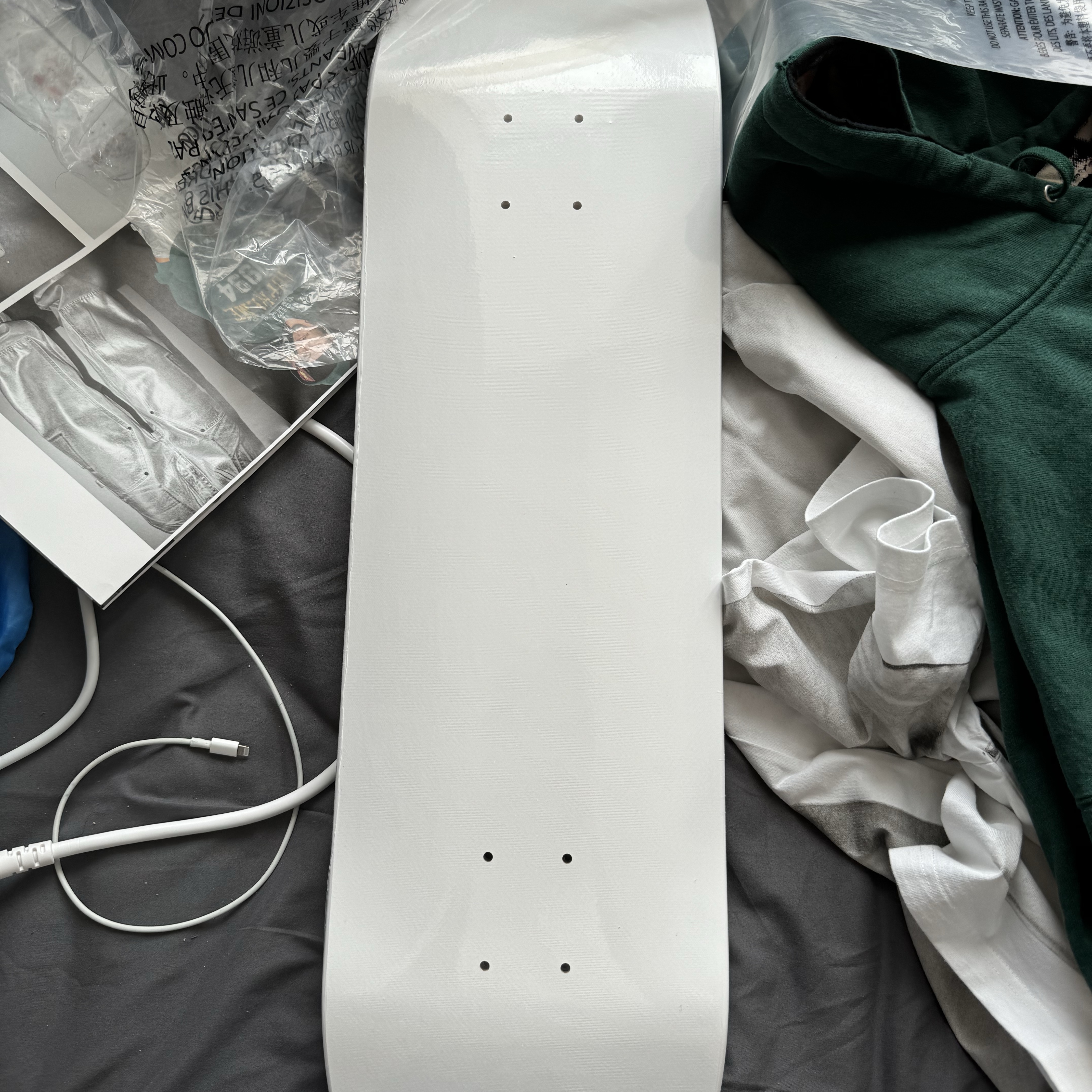 Supreme x MM6 Maison Margiela Skateboard White - 24SS 착용 스타일 - 2