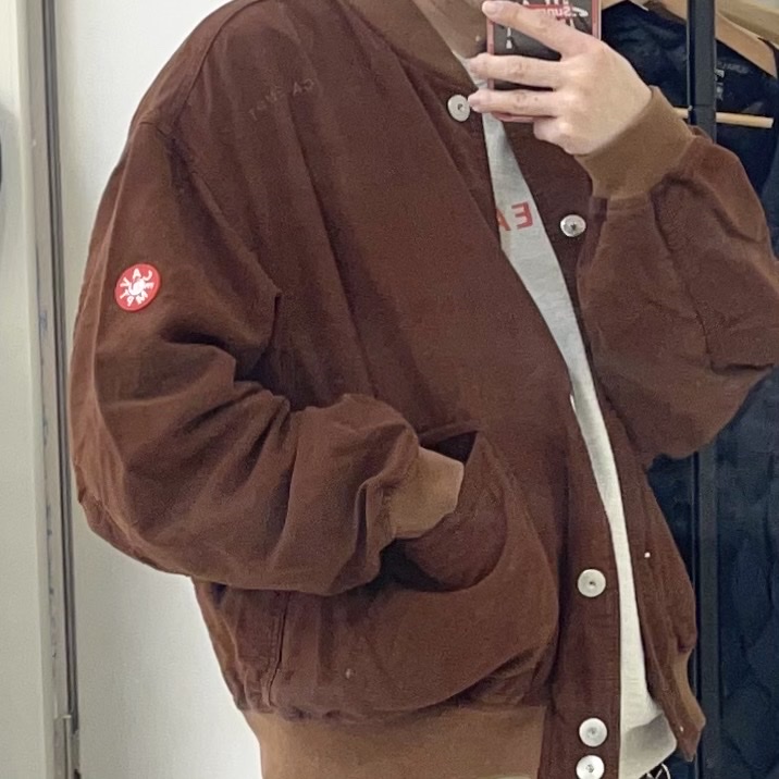 Cav Empt Cotton Snap Jacket Brown - 23FW 착용 스타일 - 1